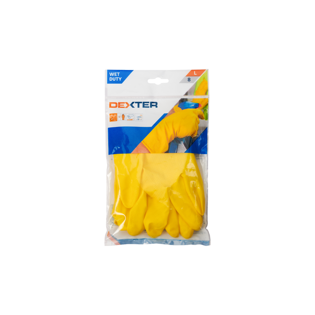 Paire de gants pour travaux ménagers latex, T8 DEXTER
