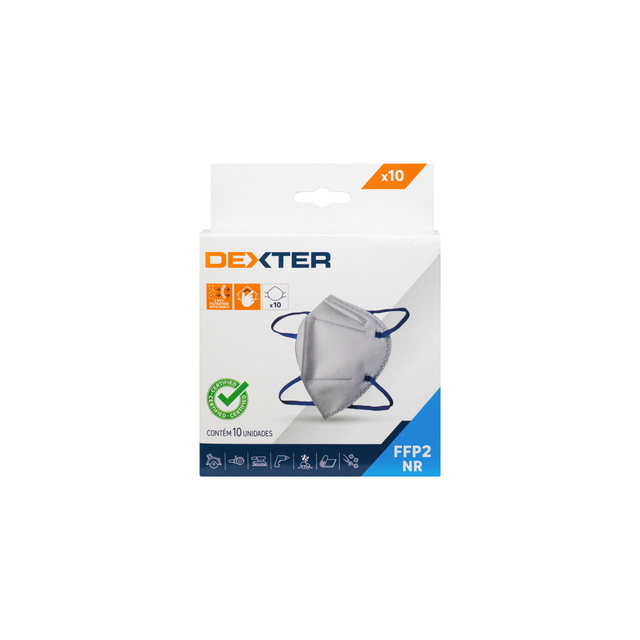 10 mascarilla para  DEXTER plegable