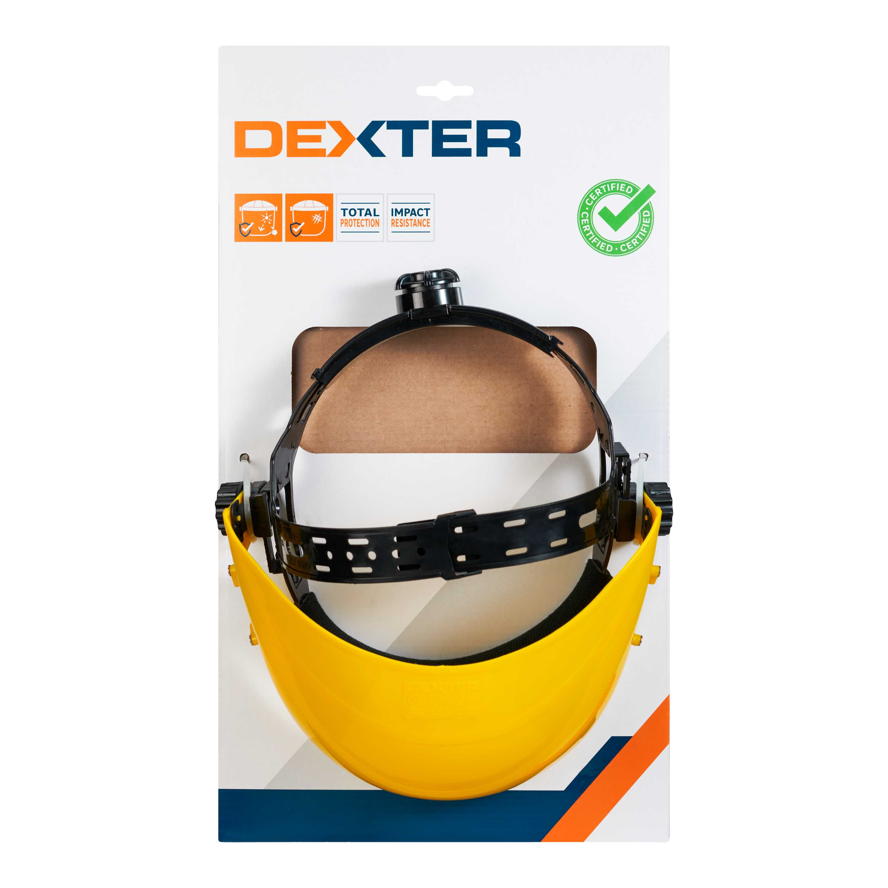 Visiera DEXTER XMSG0035 in polietilene transparente, giallo e nero - 5