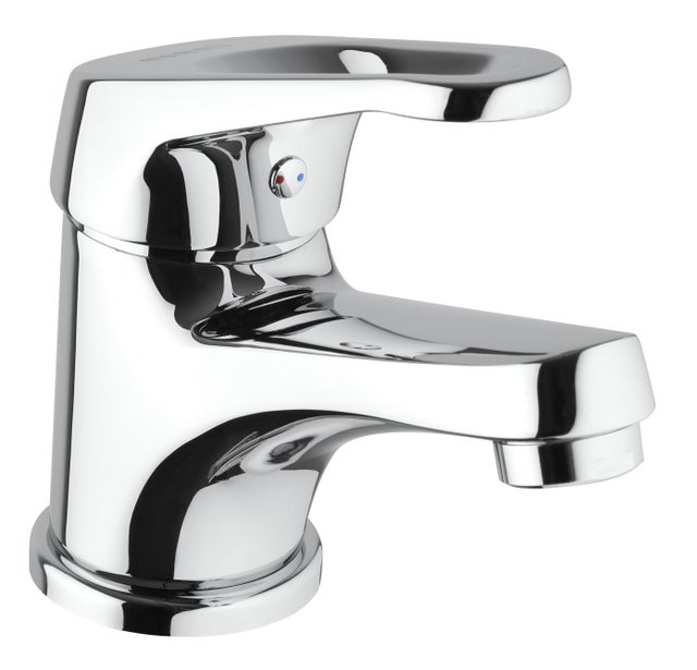 Rubinetto per lavabo a canna media getto laminare cristallino Aladino cromato lucido MAMOLI