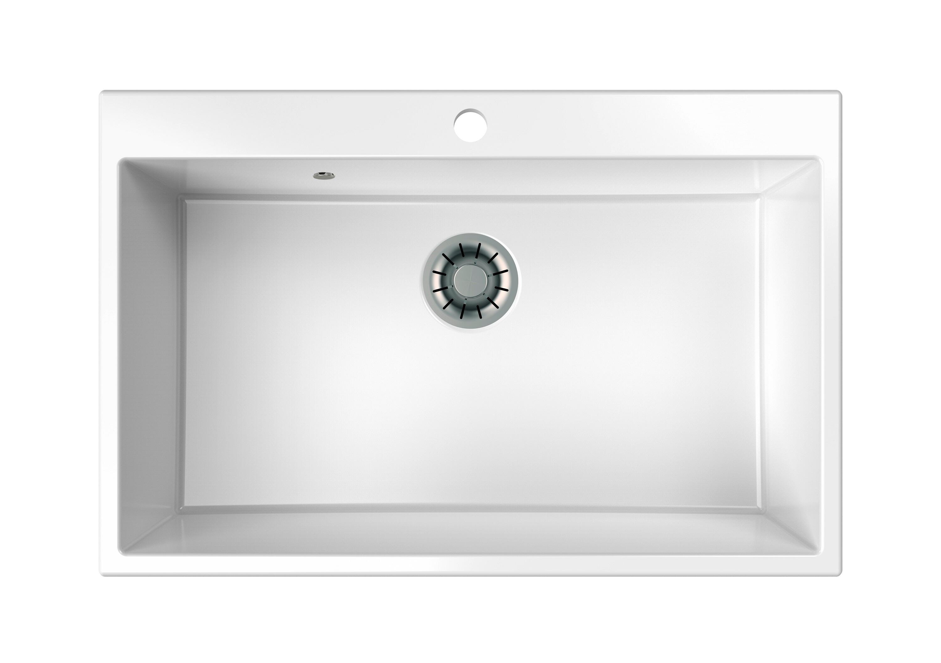 Fregadero de cuarzo interbany ibiza 78.6x51.6cm blanco