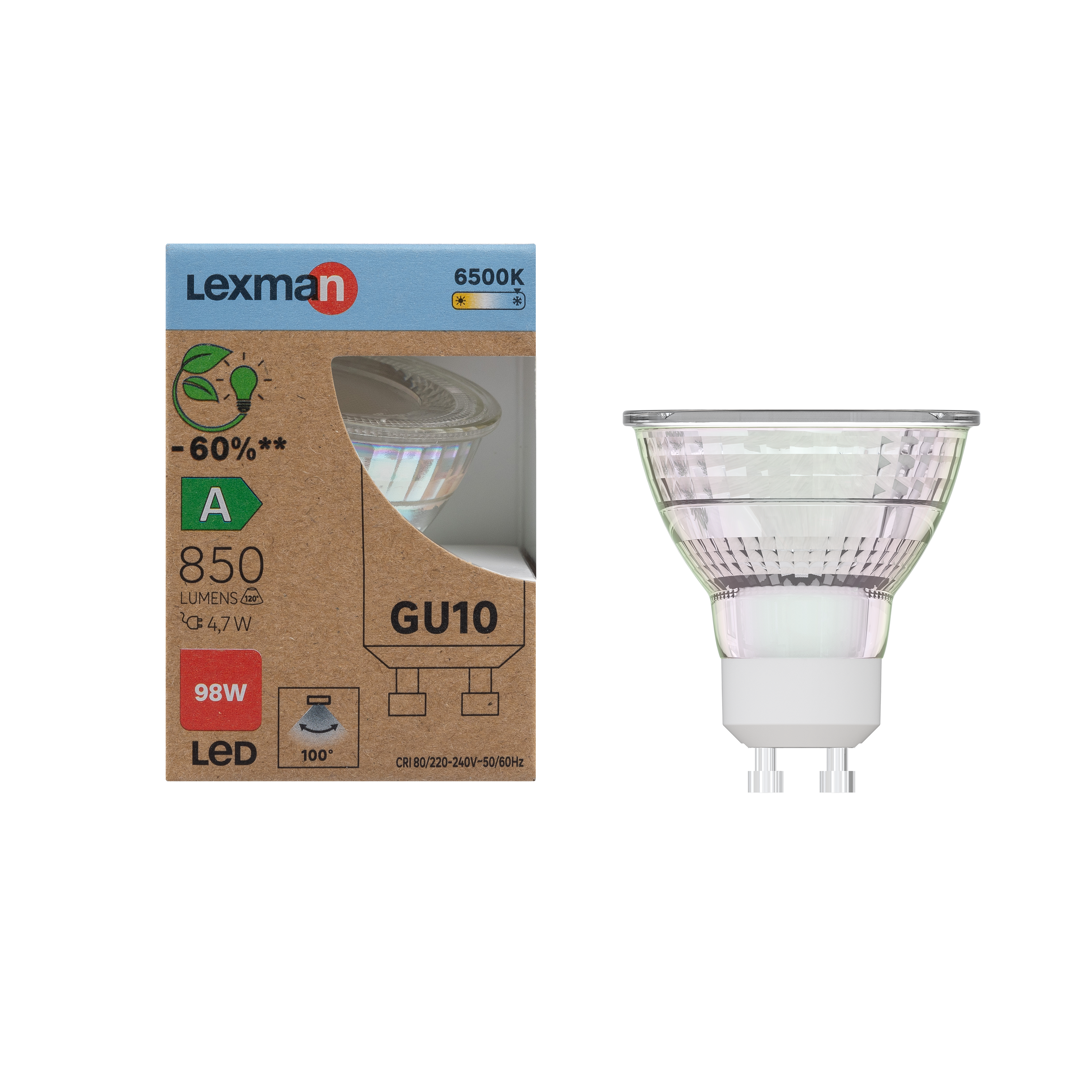 Bombilla led gu10 850 lm blanco frío clase a
