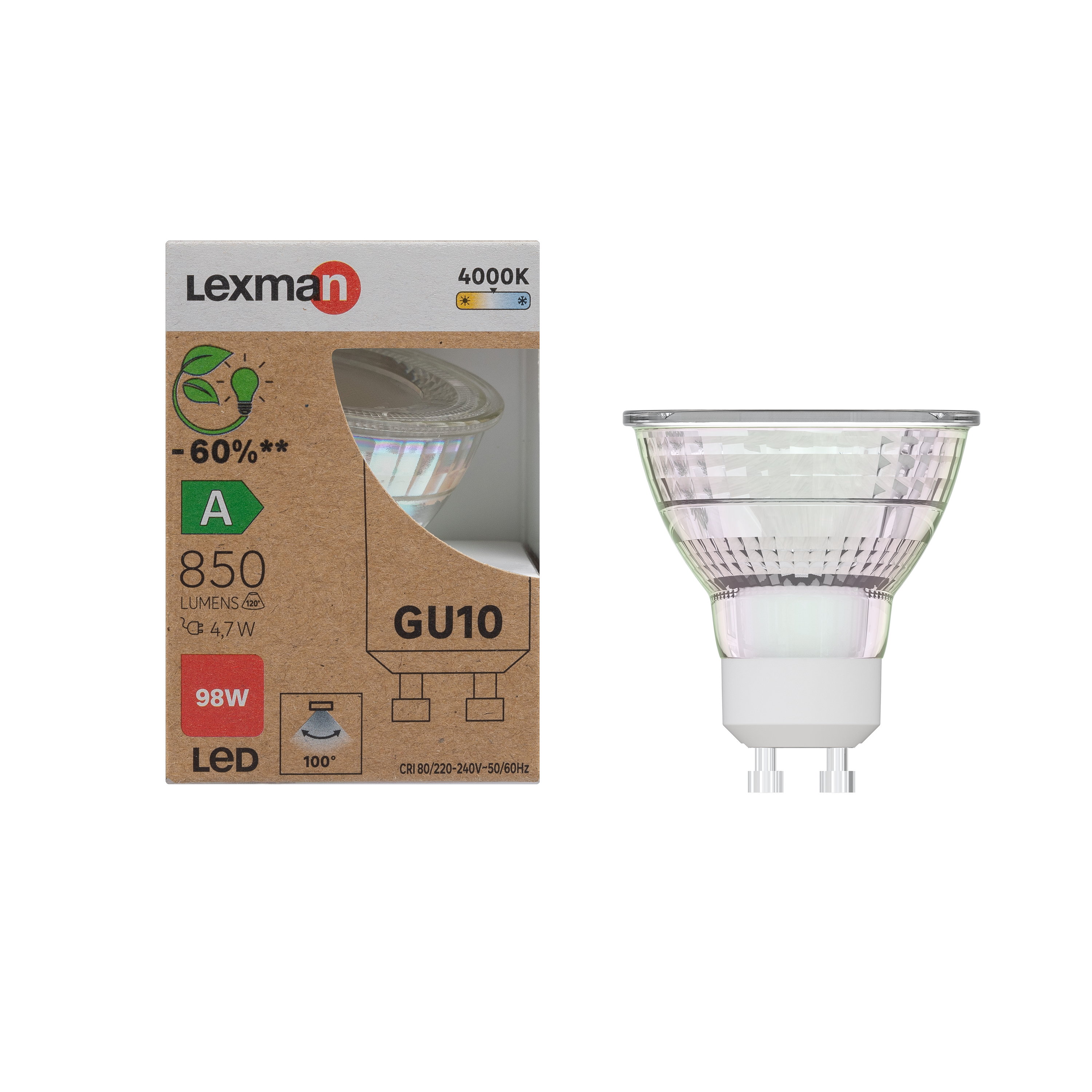Bombilla led gu10 850 lm blanco neutro clase a