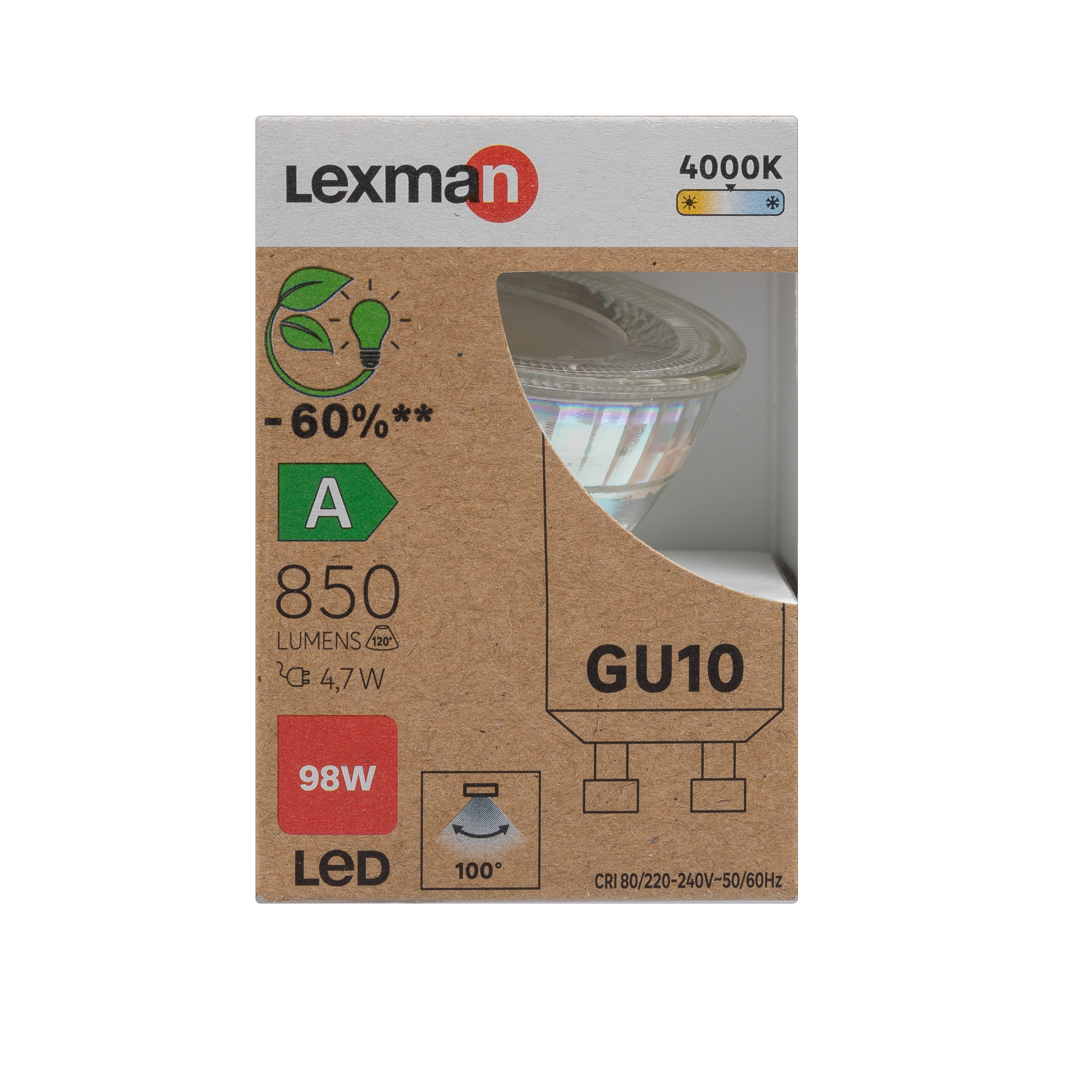 Żarówka LED GU10 4,7 W 850 lm Neutralna biel Lexman - 6