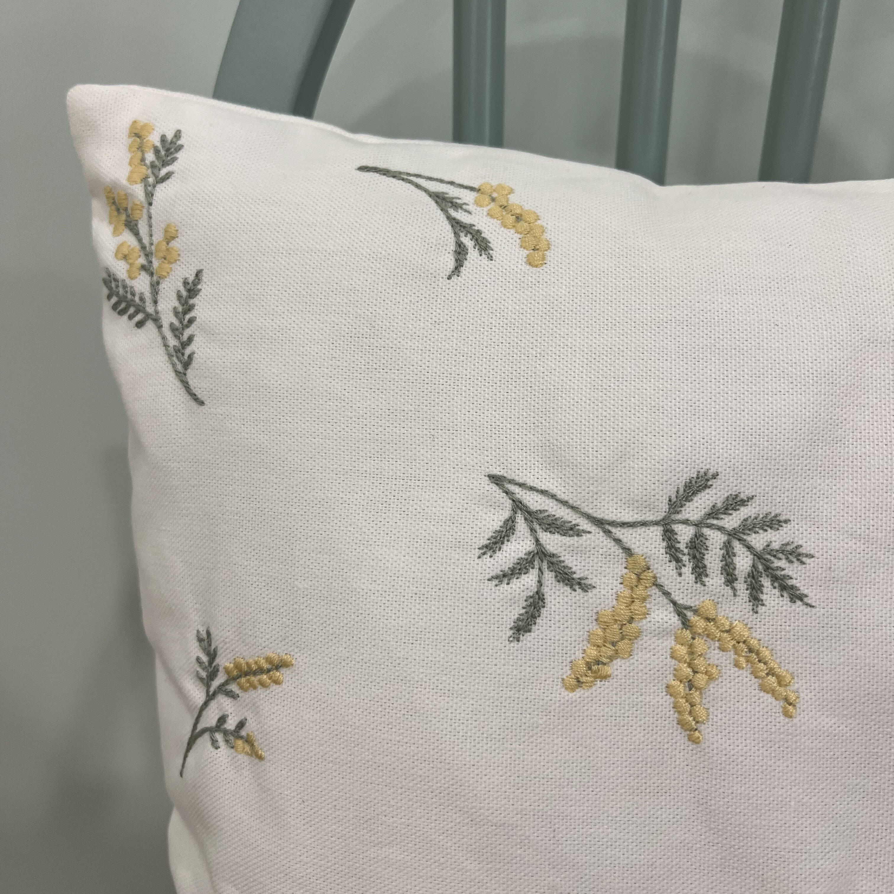 Almofada decorativa Mimosa Algodão branco 45x45cm - 3