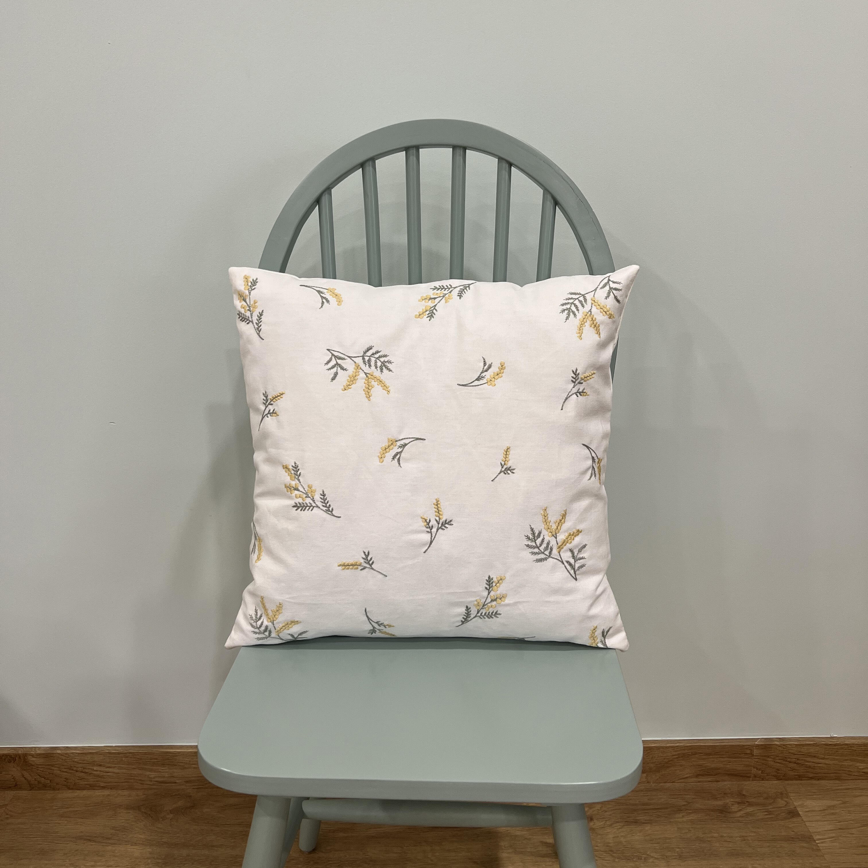 Almofada decorativa Mimosa Algodão branco 45x45cm - 7