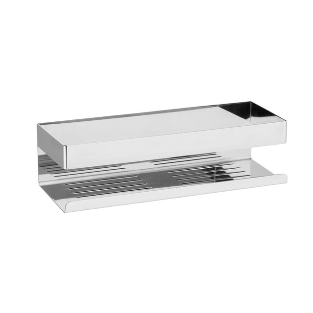 Mensola per bagno Genova L 30 cm argento lucido