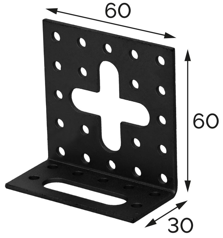 Equerre ajustable 30x60x60 revêtement extérieur MAGNODUR noir - 2