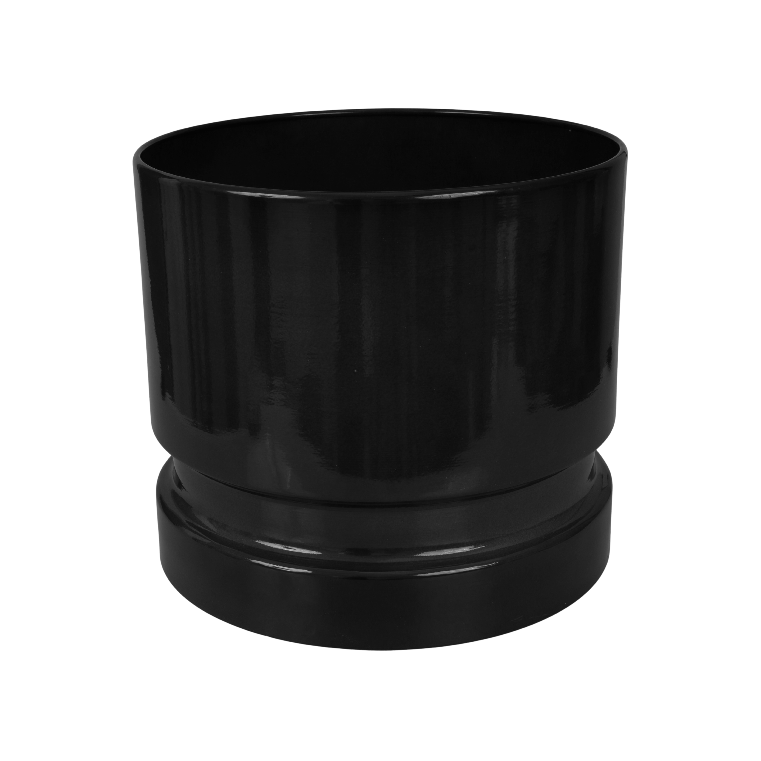 Doniczka metalowa Woodlog śr.21 cm czarna Cermax