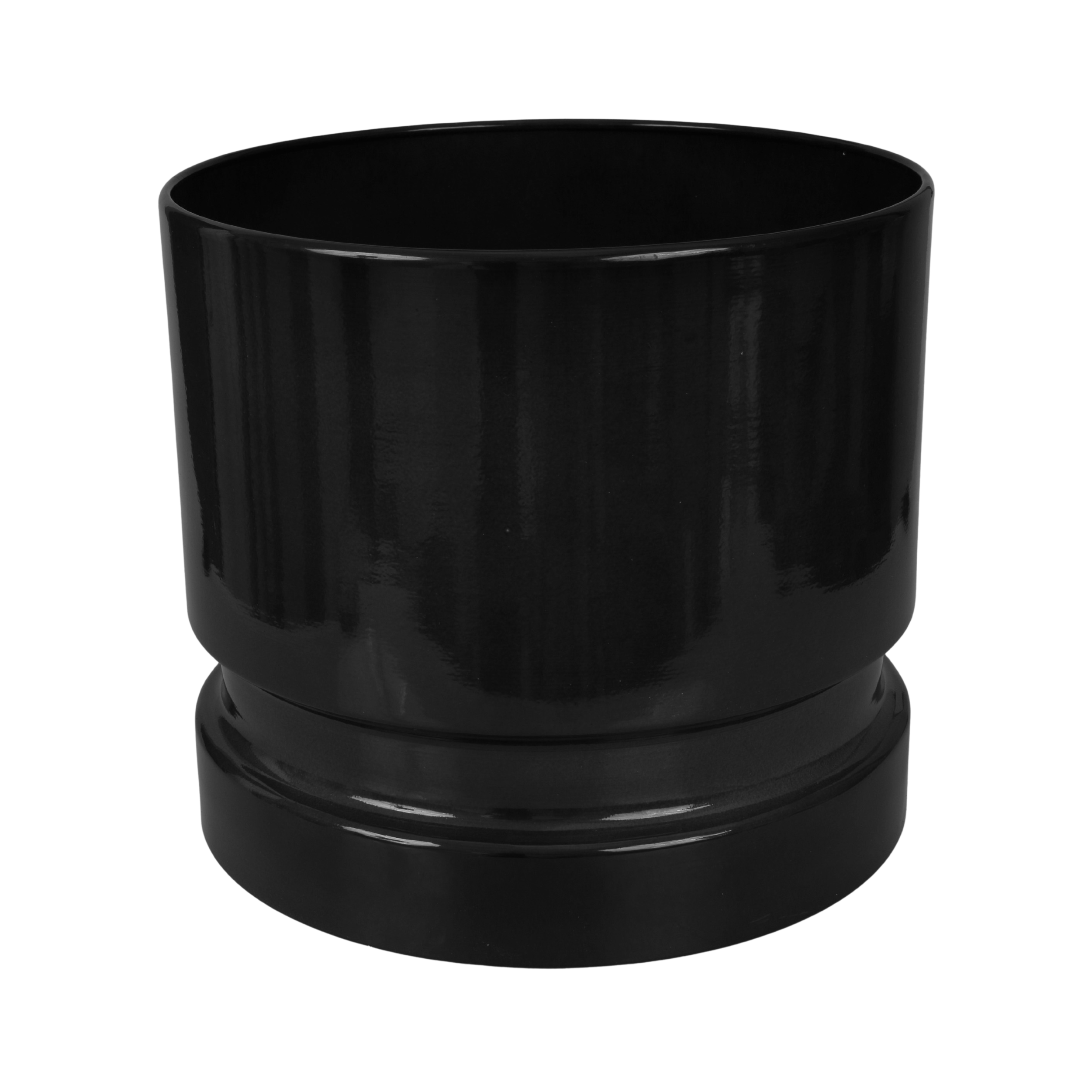 Doniczka metalowa Woodlog śr.27 cm czarna Cermax