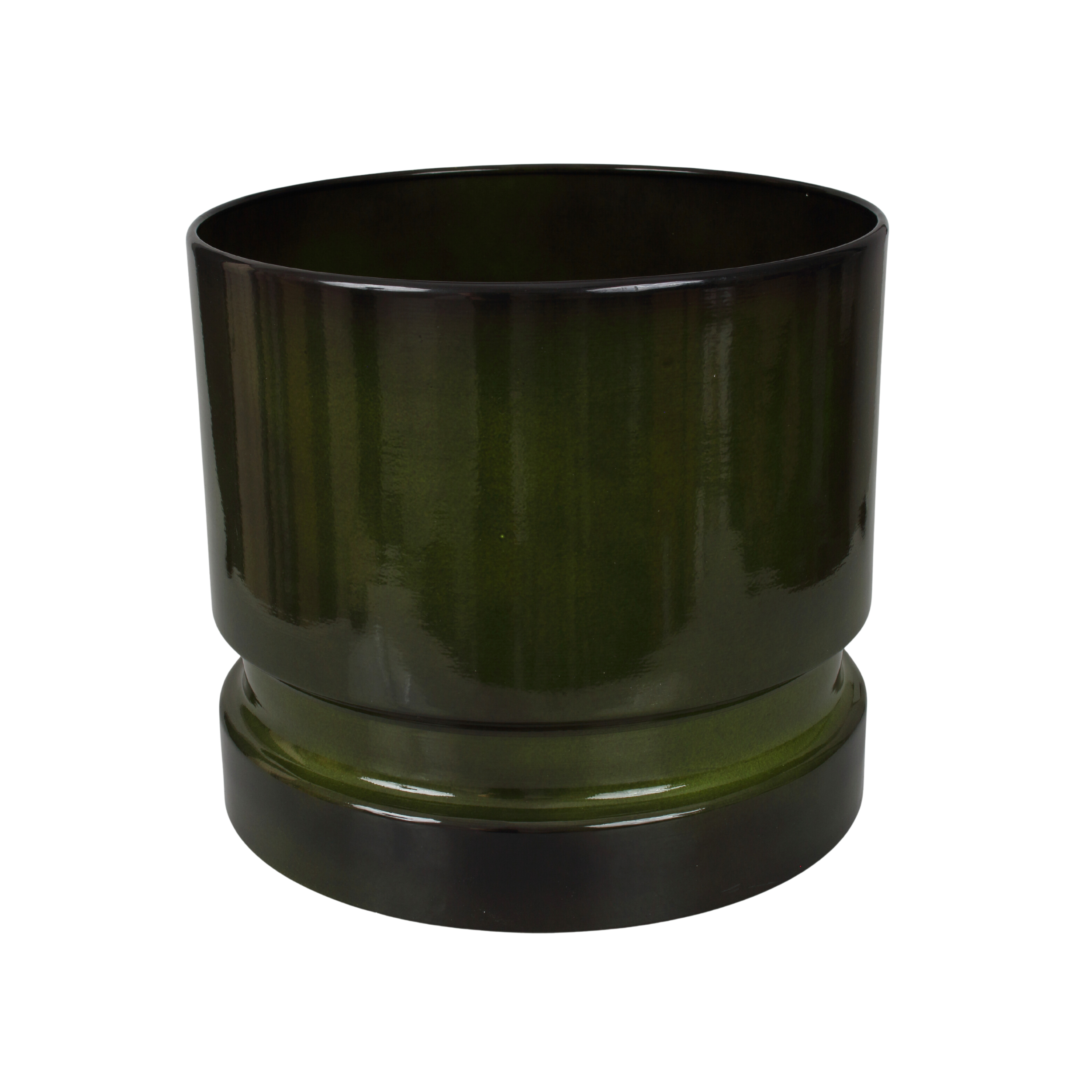 Doniczka metalowa Woodlog śr.21 cm zielona Cermax