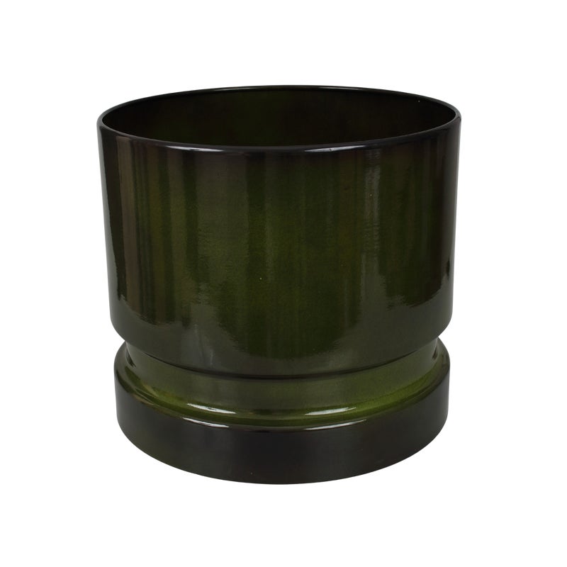 Doniczka metalowa Woodlog śr.21 cm zielona Cermax