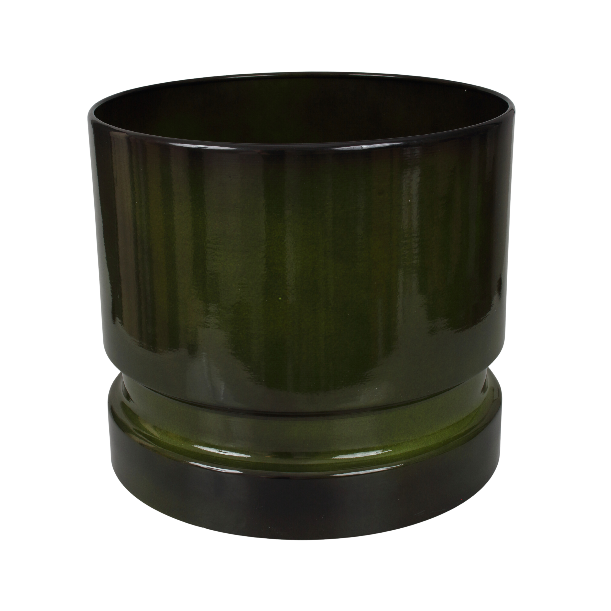 Doniczka metalowa Woodlog śr.27 cm zielona Cermax