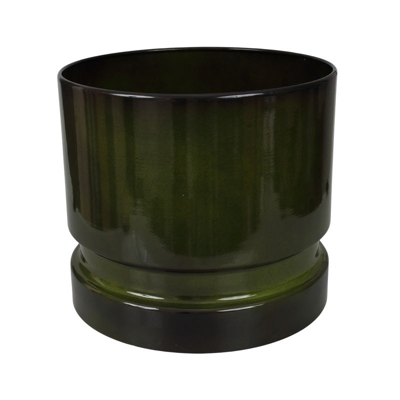 Doniczka metalowa Woodlog śr.27 cm zielona Cermax