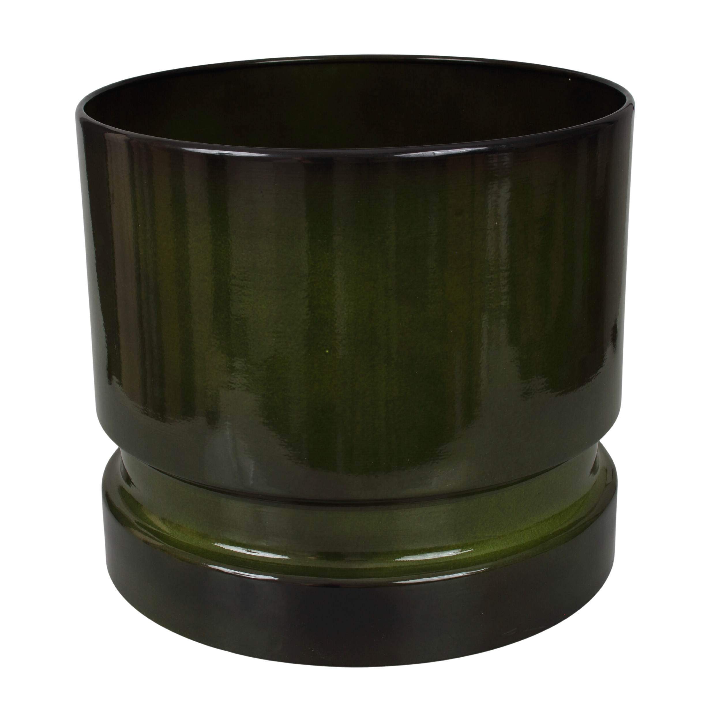 Doniczka metalowa Woodlog śr.31 cm zielona Cermax