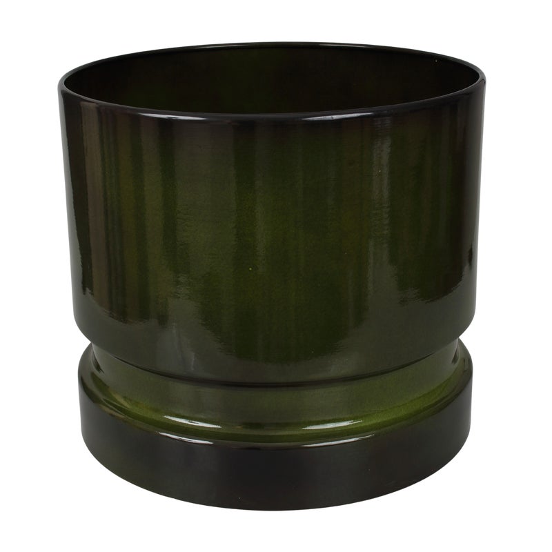 Doniczka metalowa Woodlog śr.31 cm zielona Cermax