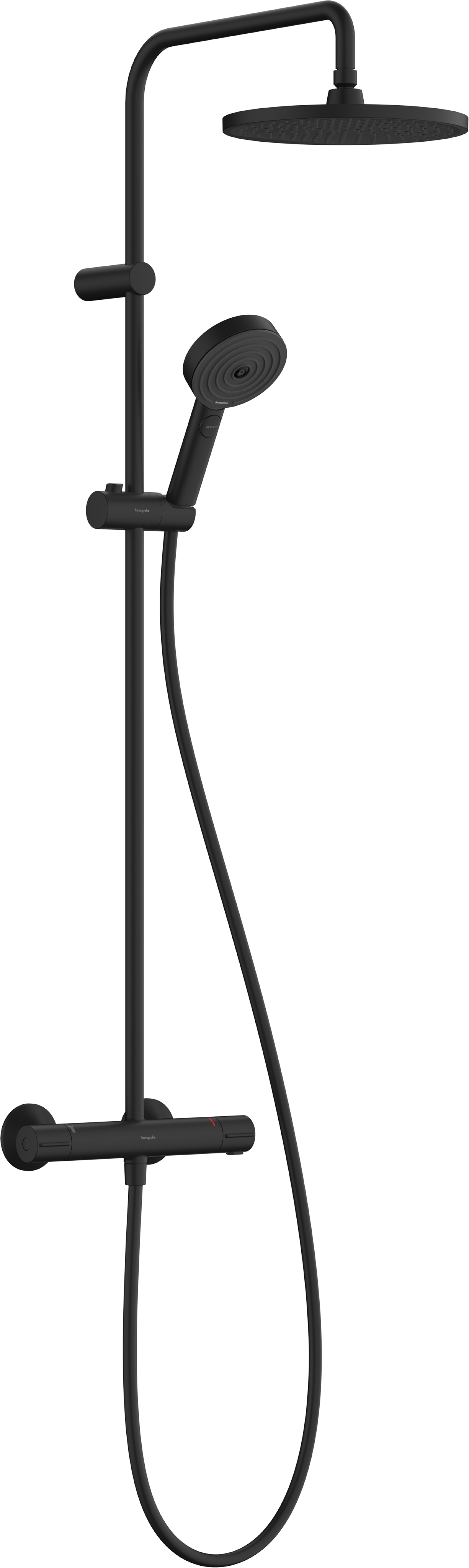 Columna de ducha termostática hansgrohe stamis negro