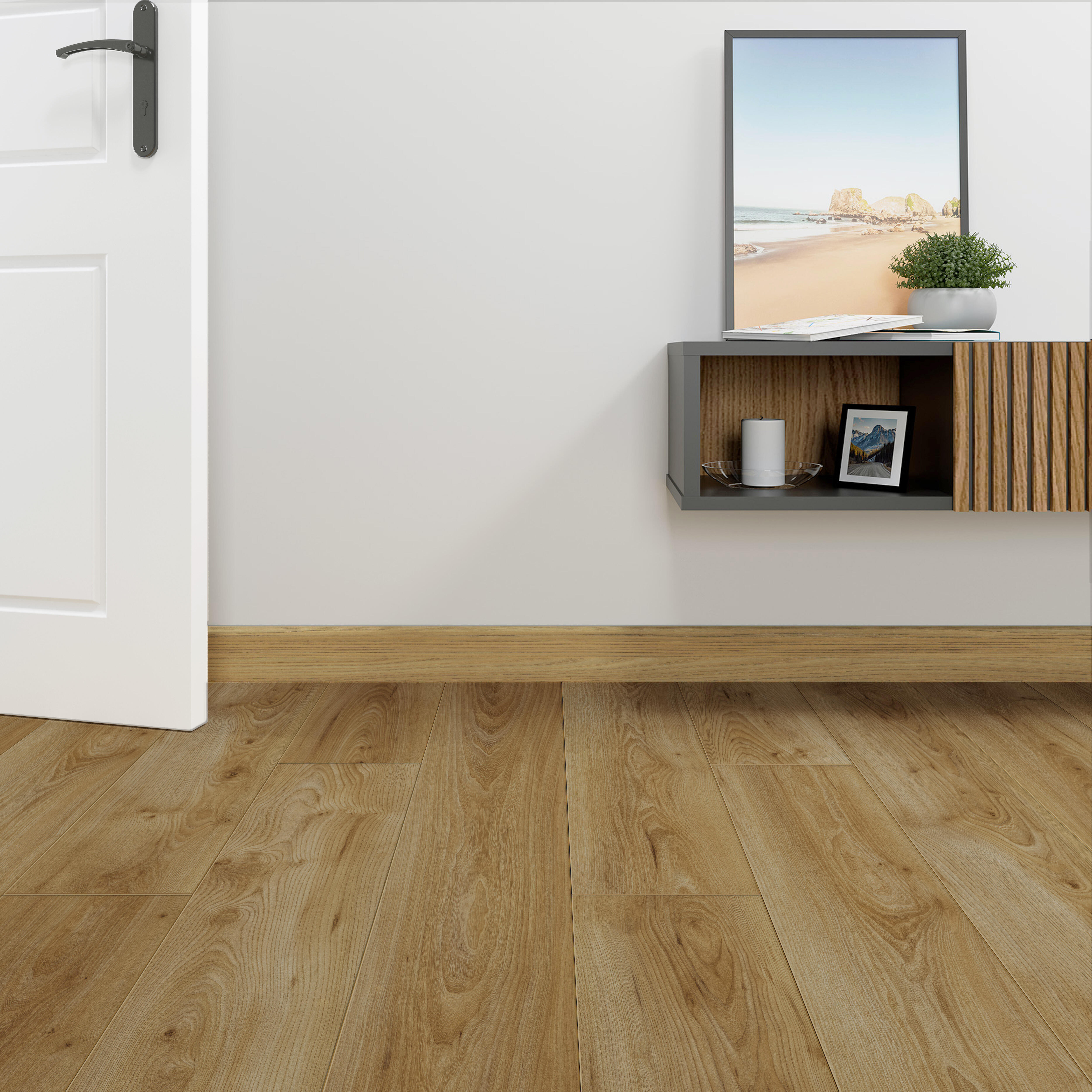 Rodapé MDF castanho semi mate 14x78x2400 mm Artens NAT348 - 3