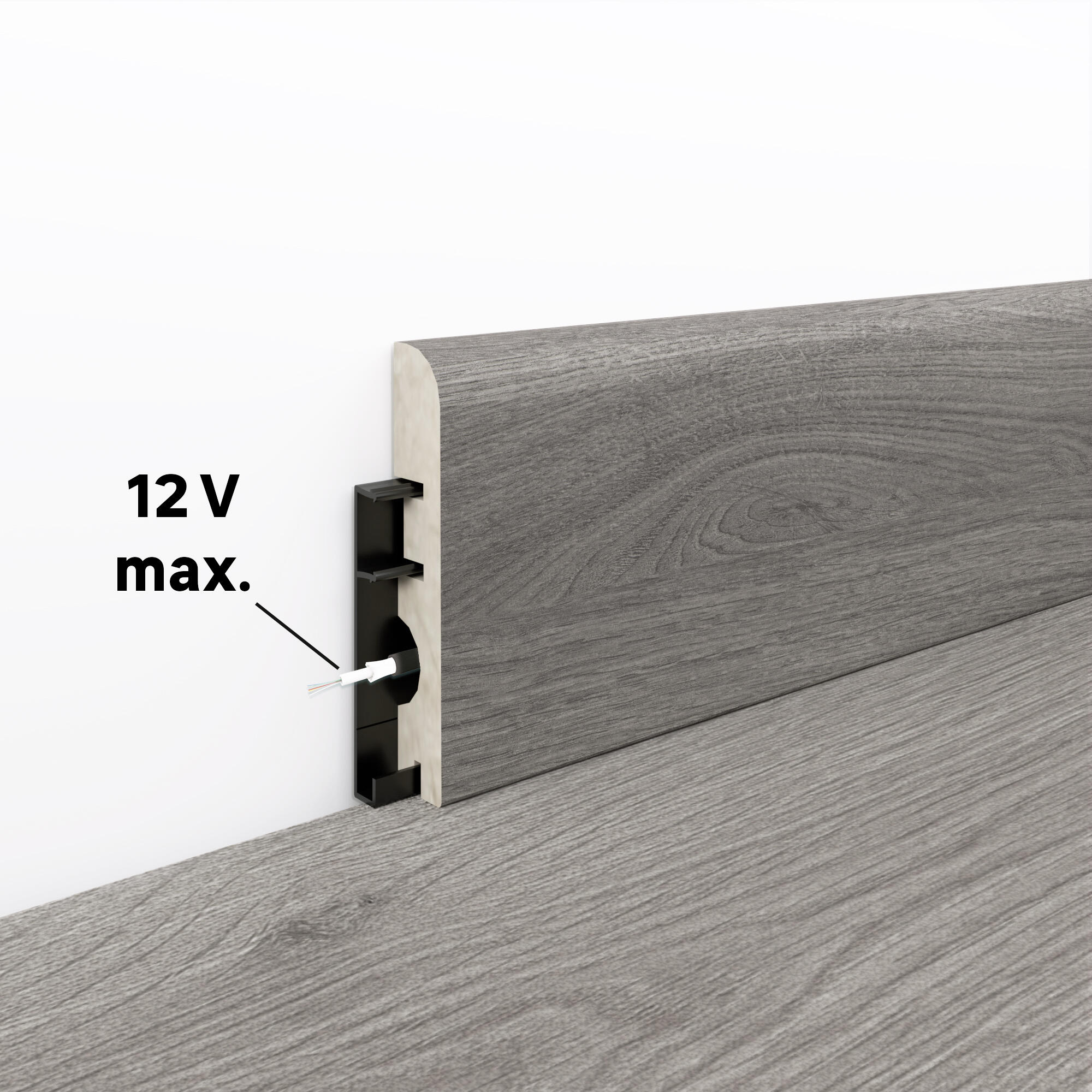 Rodapé MDF cinza acetinado 14x78x2400 mm Artens GR135 - 4