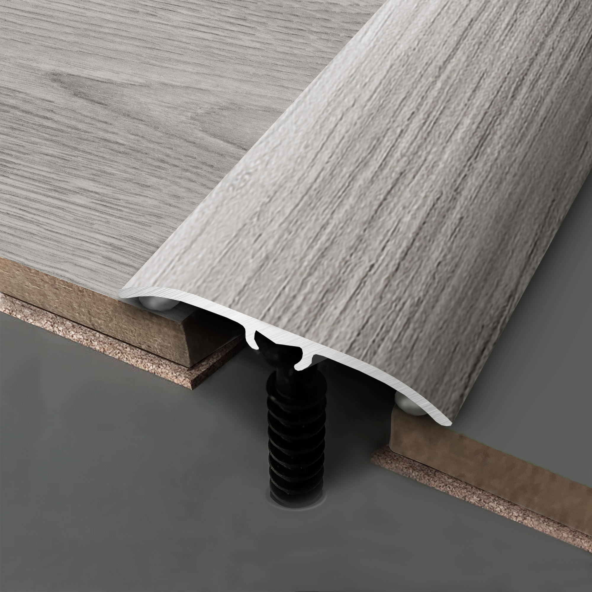 Barre de seuil 4 en 1 alu décor nilo gris à fixer, l.3.7 cm x L.83 cm ARTENS - 3