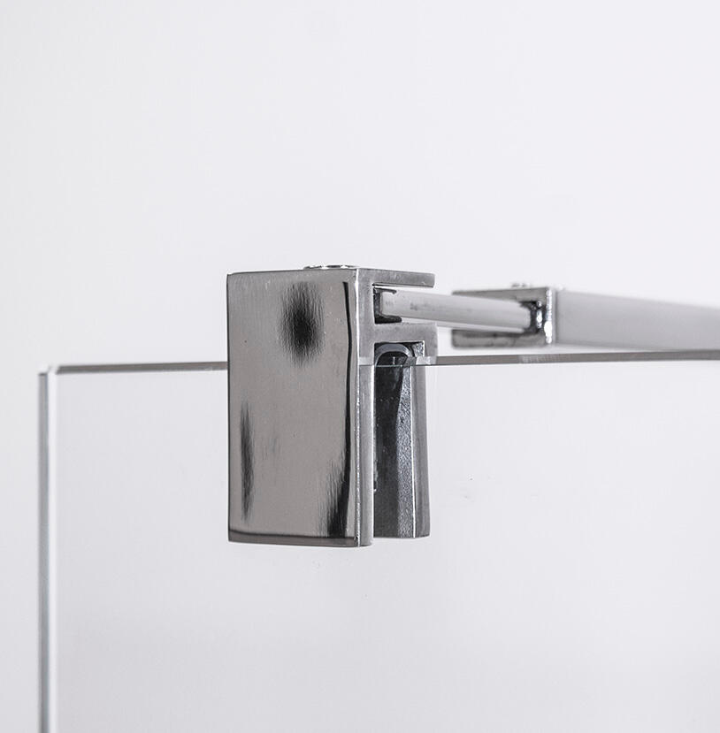 Mampara de ducha fija transparente Six perfil aluminio cromo (99.9-100.1)x195 cm cristal 6mm reversible antical 1 barra de estabilización de 100 cm ajustable - 7