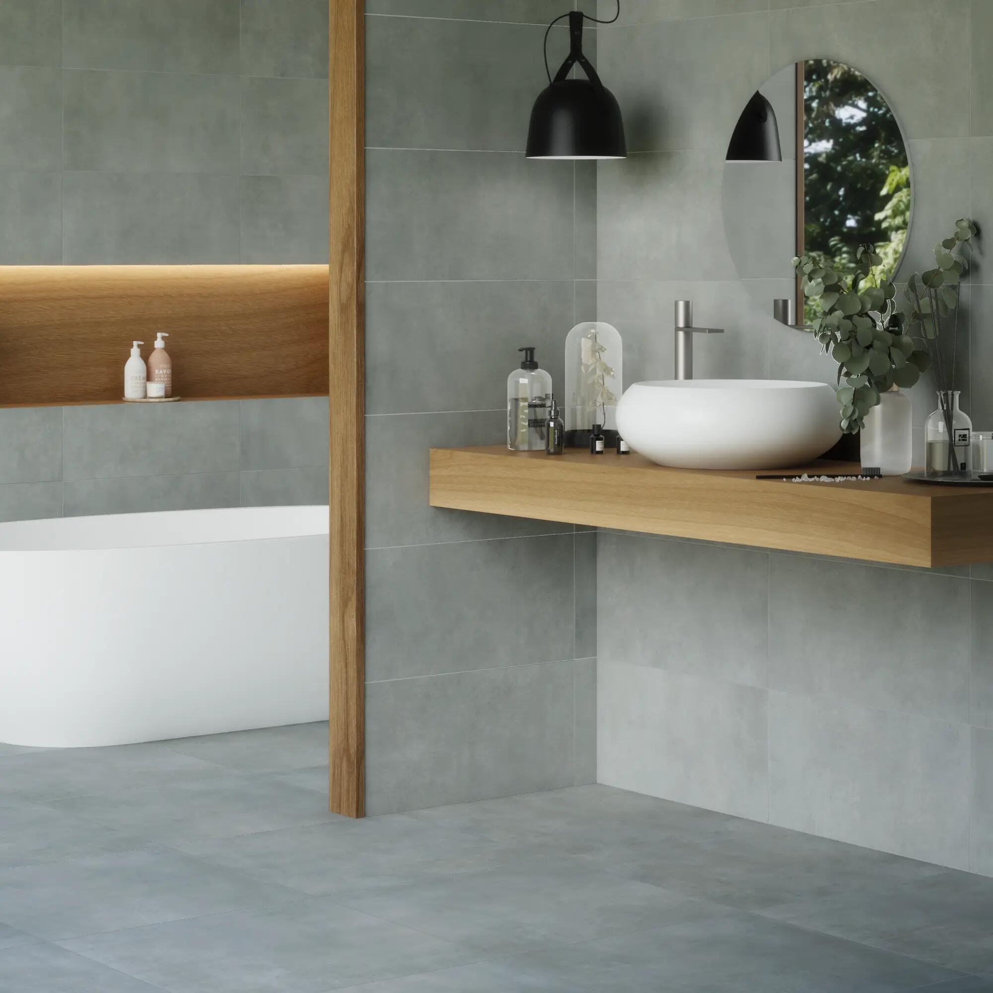 Suelo porcelánico blaze efecto cemento marengo 60.8x60.8 cm c1 pamesa