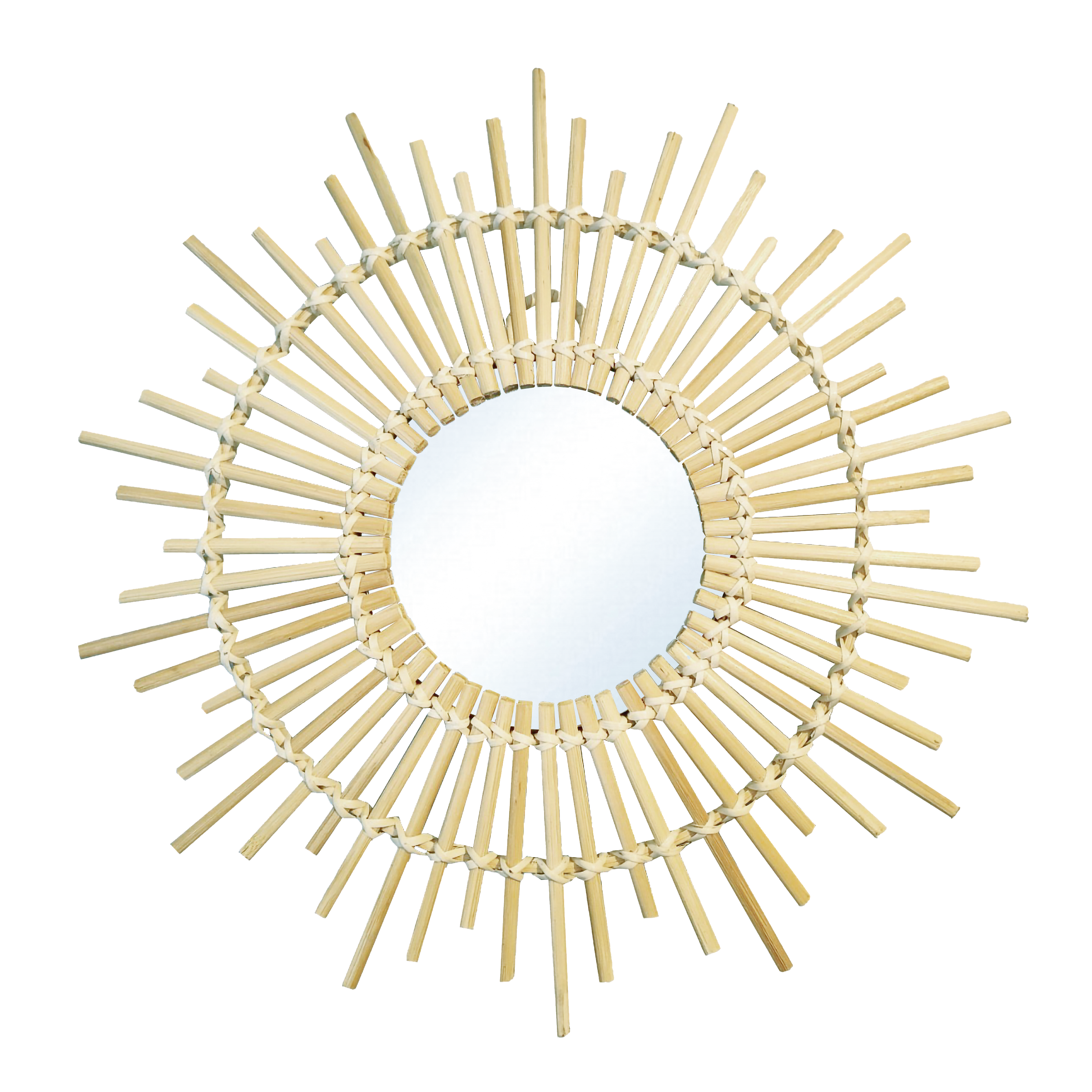Assortiment de 3 miroirs rond beige Bambou INSPIRE diam.30 cm - 8