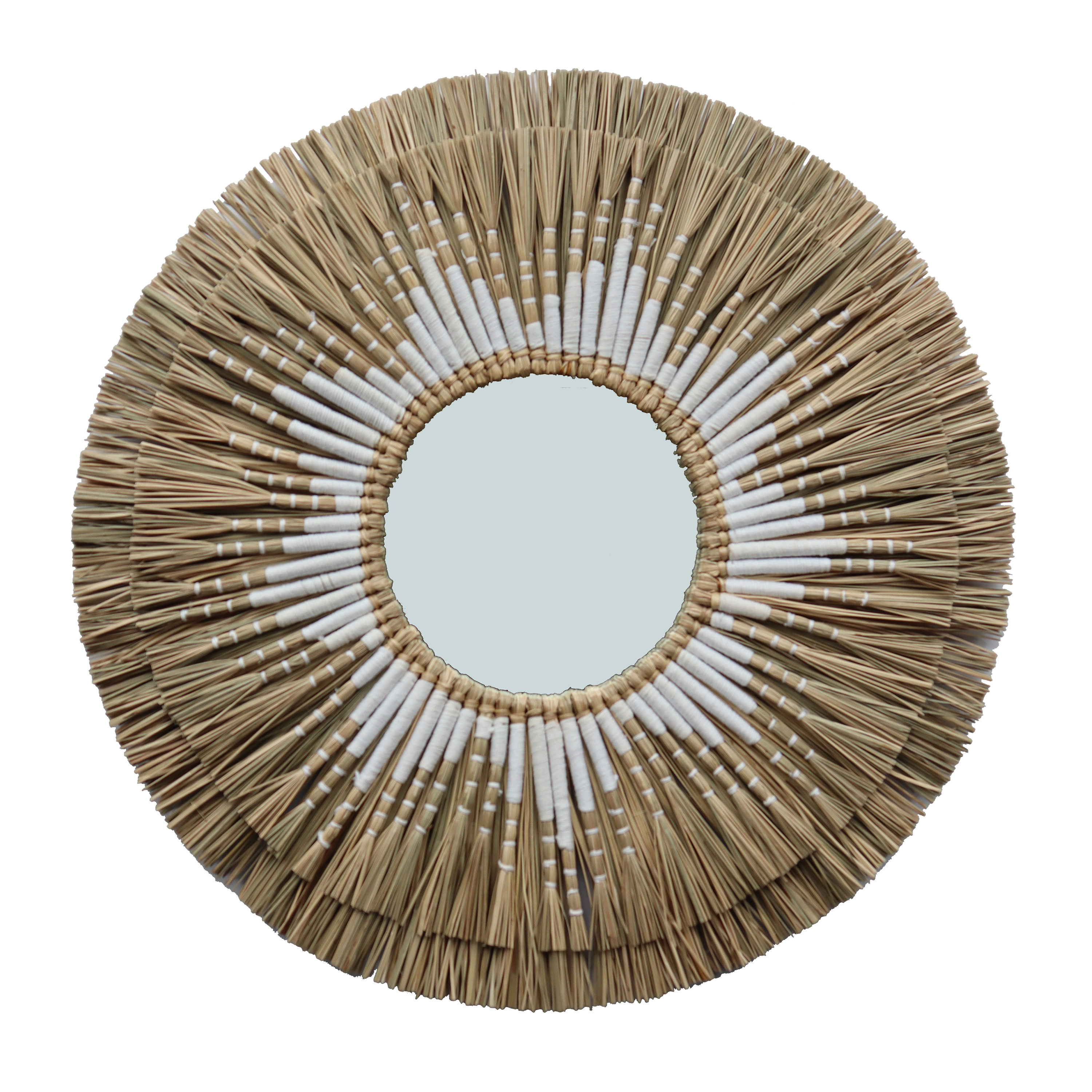 Espejo enmarcado redondo soleia natural inspire 70 x4 cm
