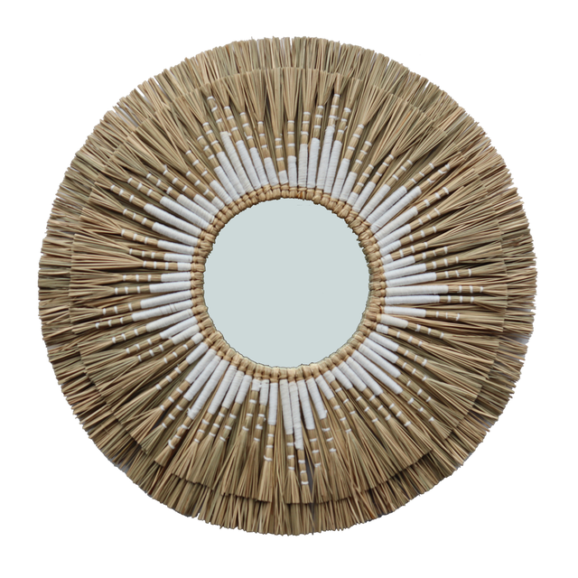 Lustro dekoracyjne Soleia śr. 70 cm z trawy morskiej Inspire