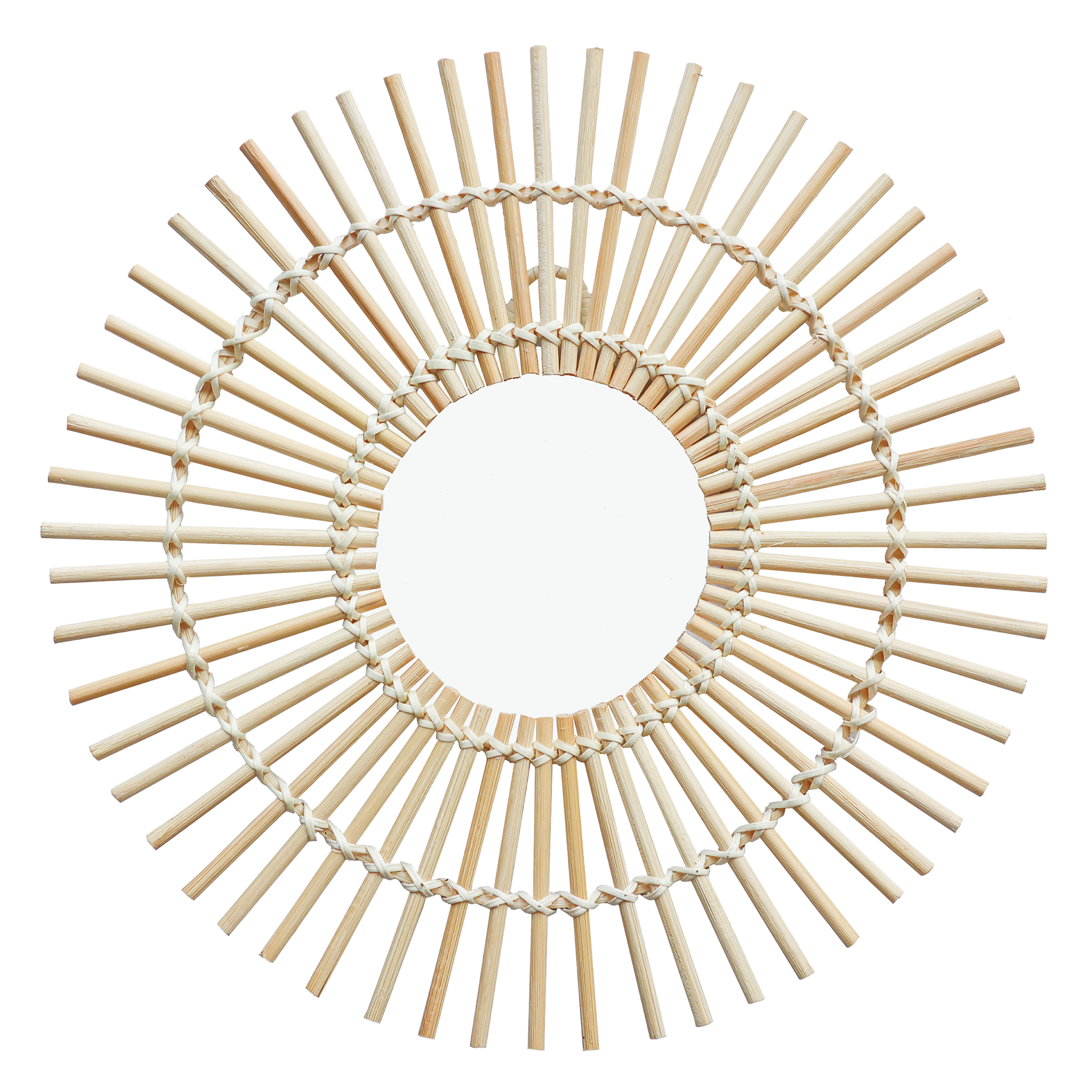 Assortiment de 3 miroirs rond beige Bambou INSPIRE diam.30 cm - 9