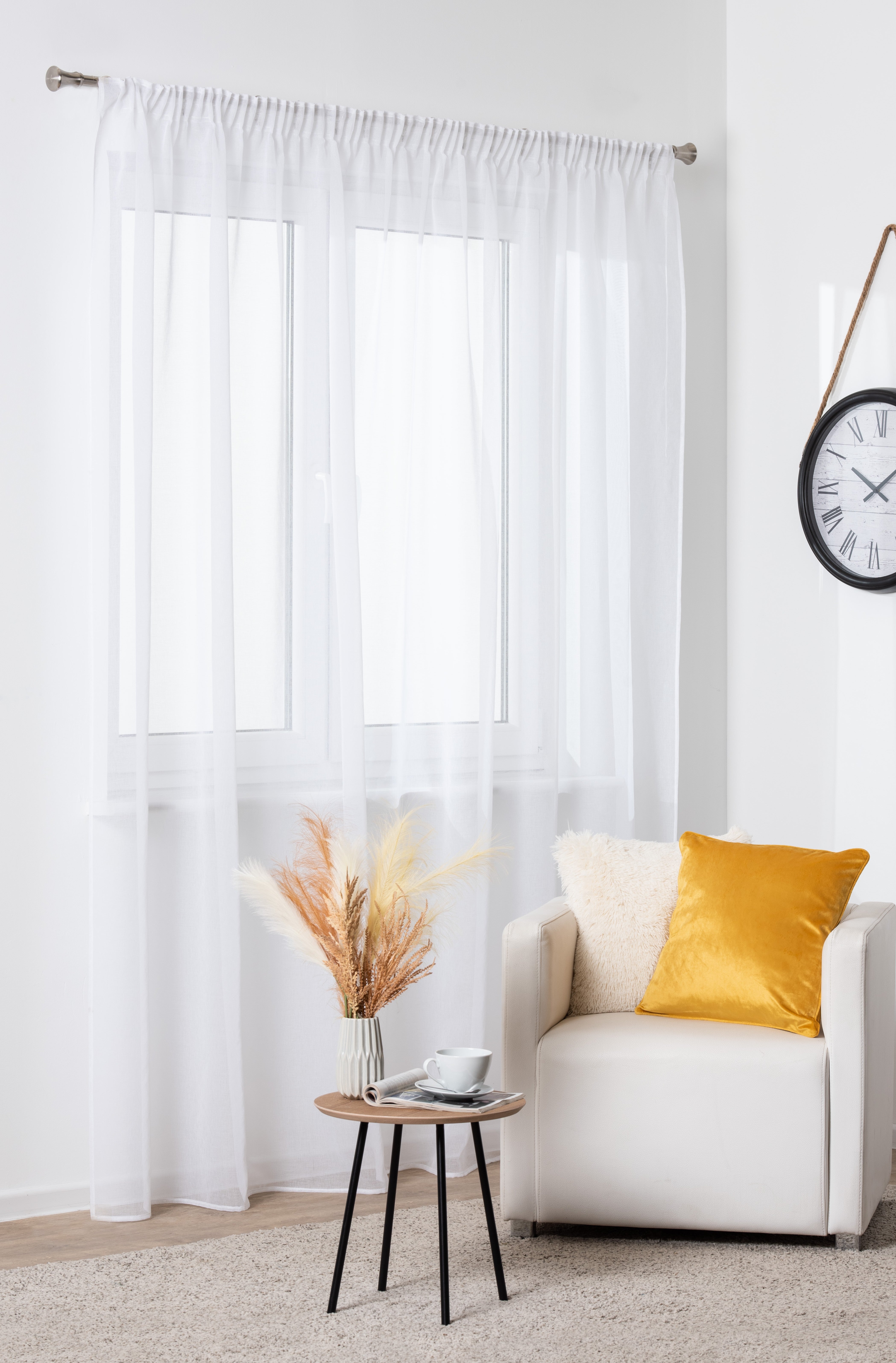 Firana na taśmie Mary 290 x 280 cm biała - 2