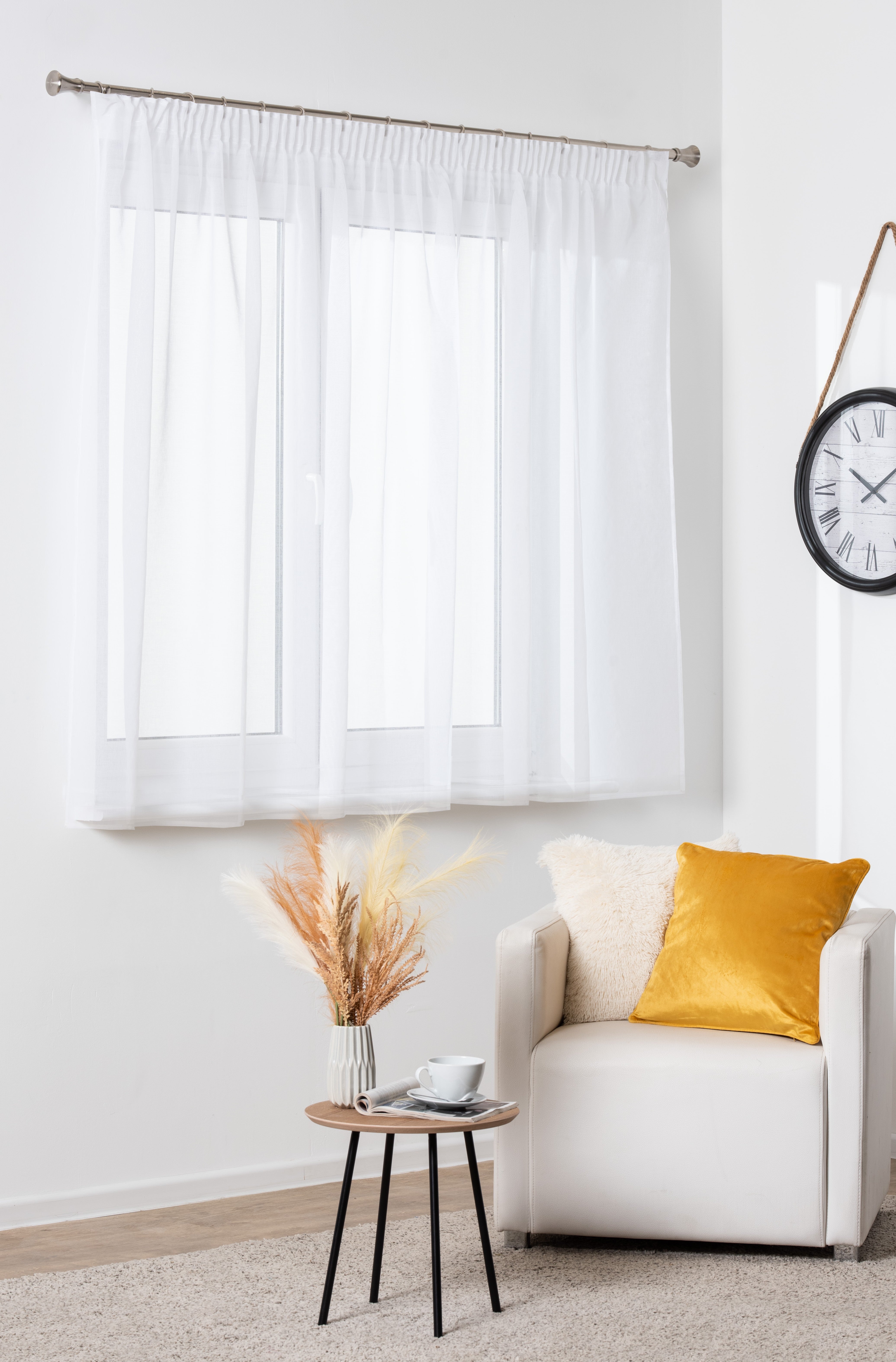 Firana na taśmie Mary 290 x 1600 cm biała - 2