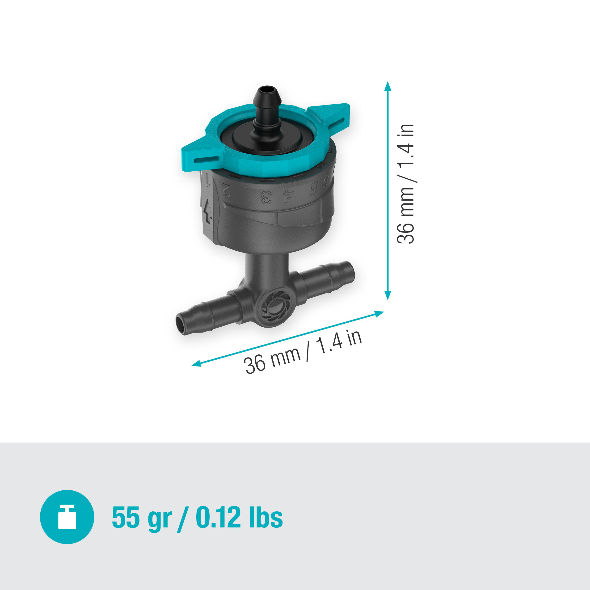 Goutteur en ligne réglable et régulateur de pression 1-8 l/h, 13314-20 GARDENA - 3