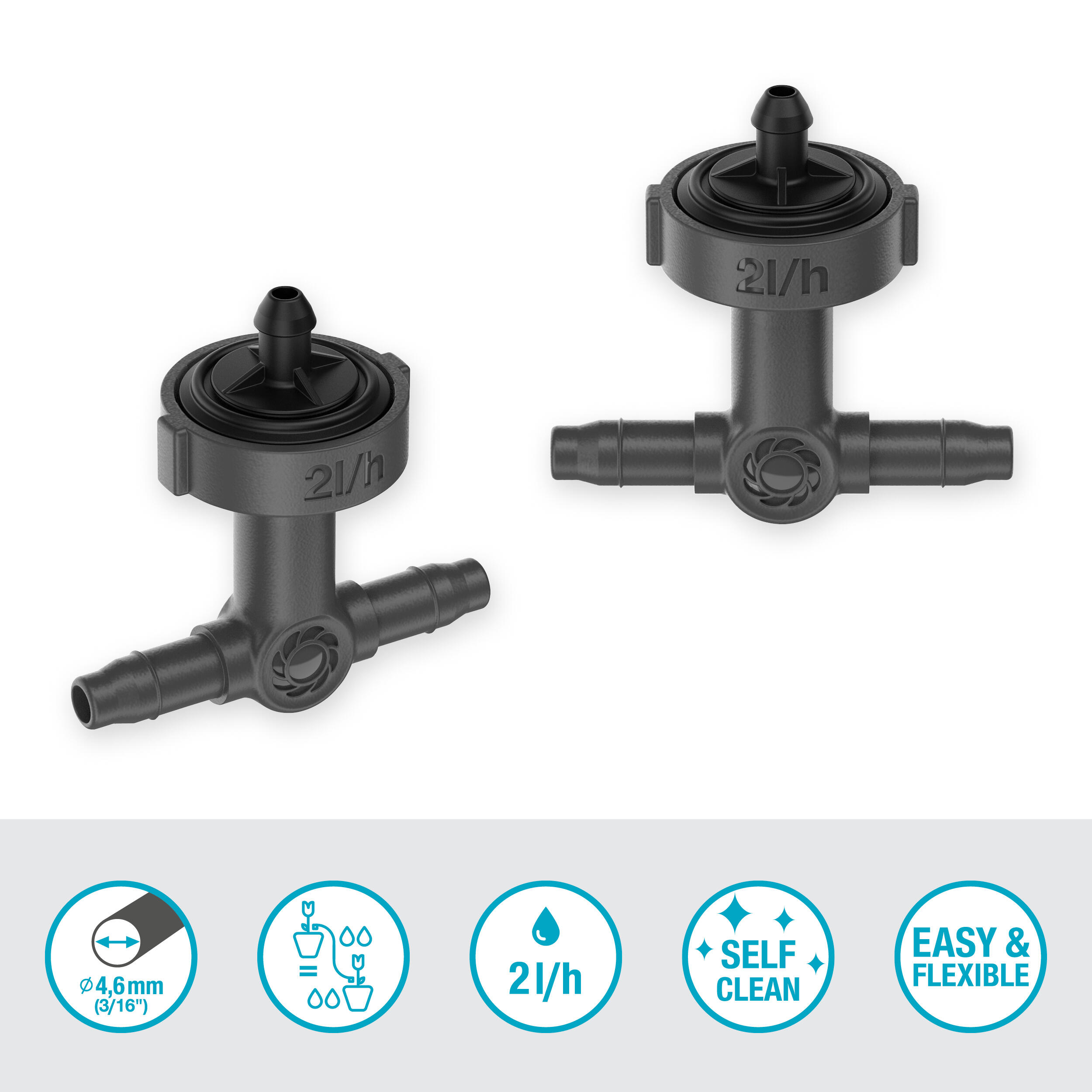 Goutteur en ligne régulateur de pression 2 l/h GARDENA 13312-20 - 2