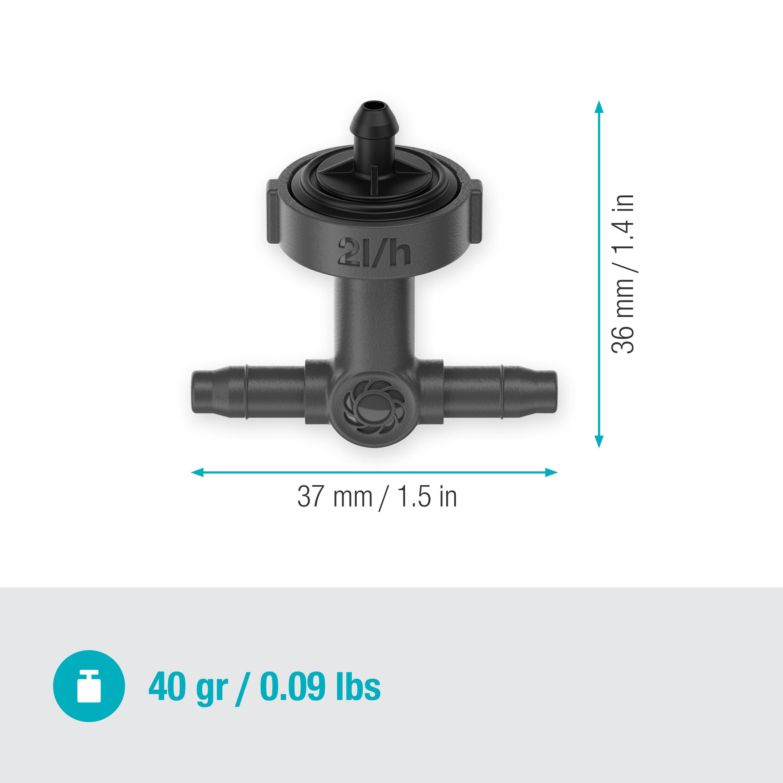Goutteur en ligne régulateur de pression 2 l/h GARDENA 13312-20 - 3