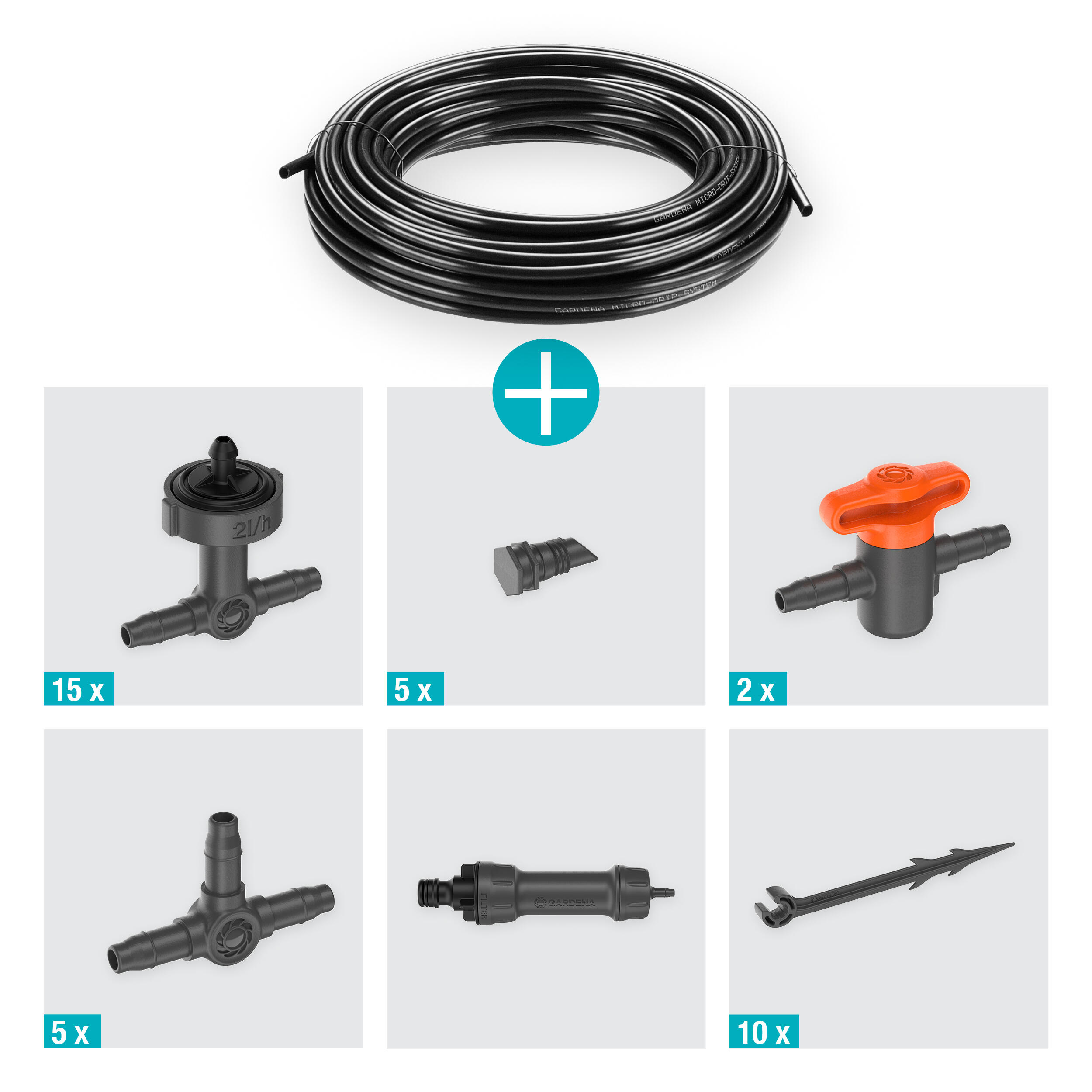 Kit d'arrosage goutte-à-goutte pour balcon -15 plantes GARDENA 13401-20 - 10