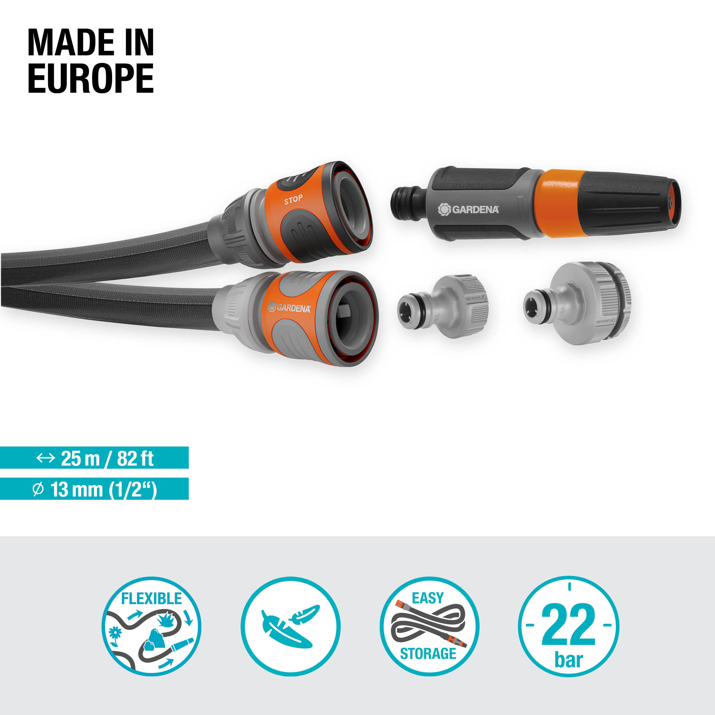 Set de flexible GARDENA Liano life L.25 m, Diam.12 mm - 5