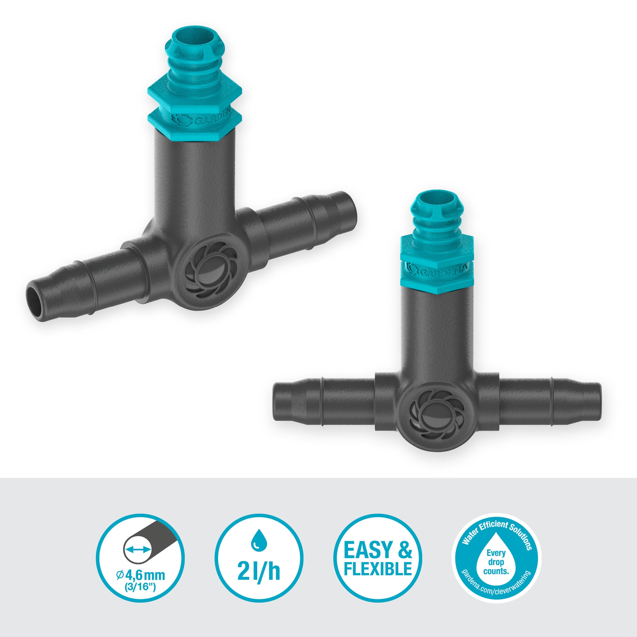 Gocciolatore in linea per superfici circolari in polipropilene GARDENA MicroDripSystem linea 2 l/h 2 l/h - 4