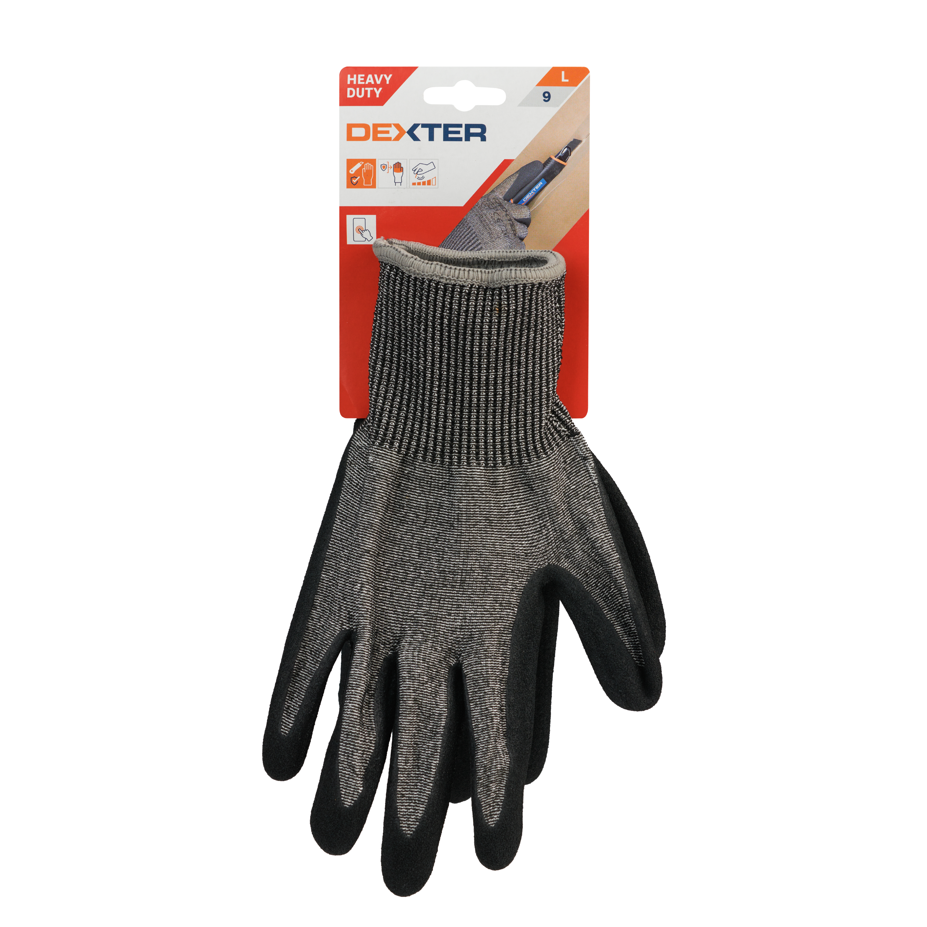 Luvas HPPE/Nitrilo touchsreen anti corte  tamanho 9L Dexter - 7