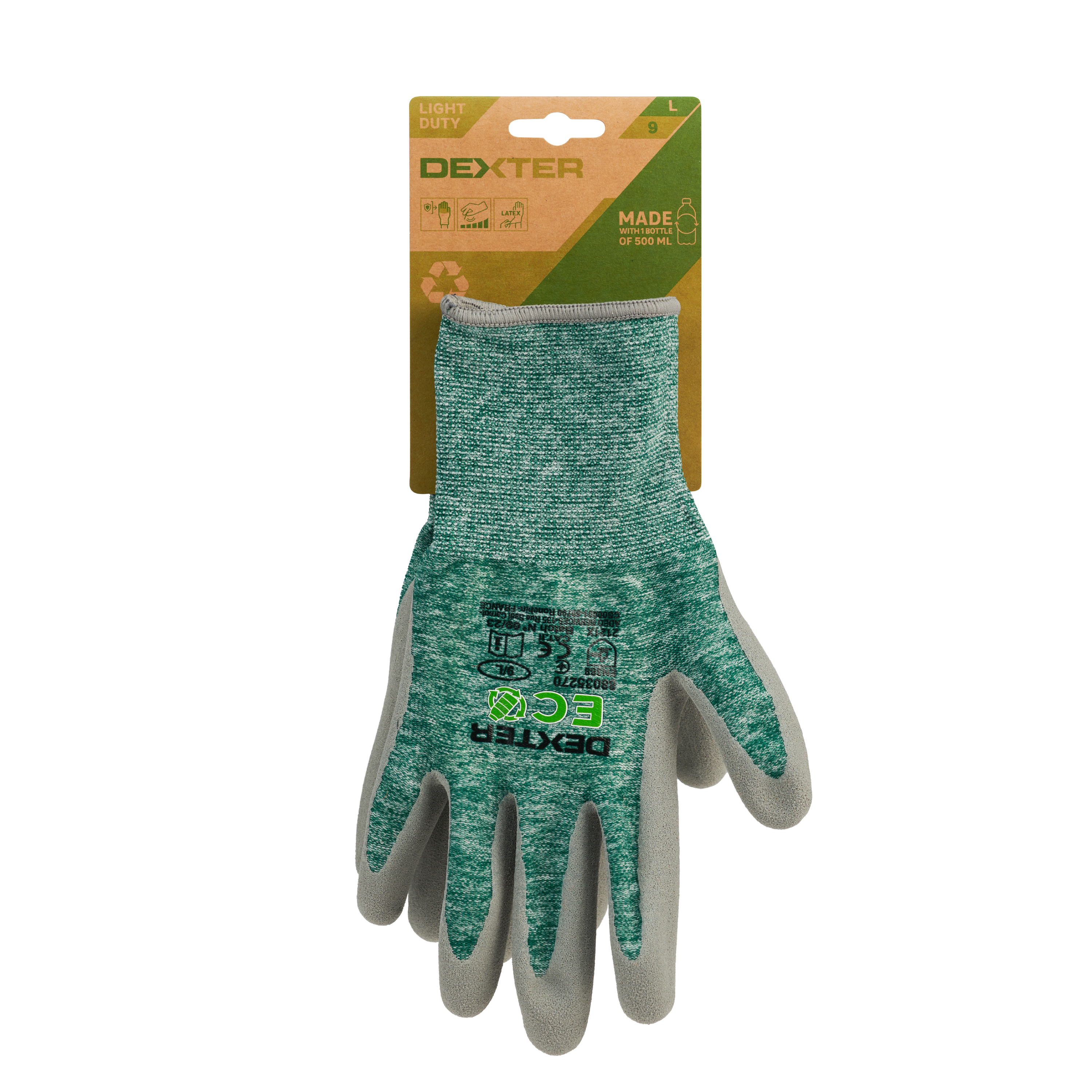 Luvas de trabalho recicladas anti calor/frio e anti corte  tamanho 9L Dexter - 8