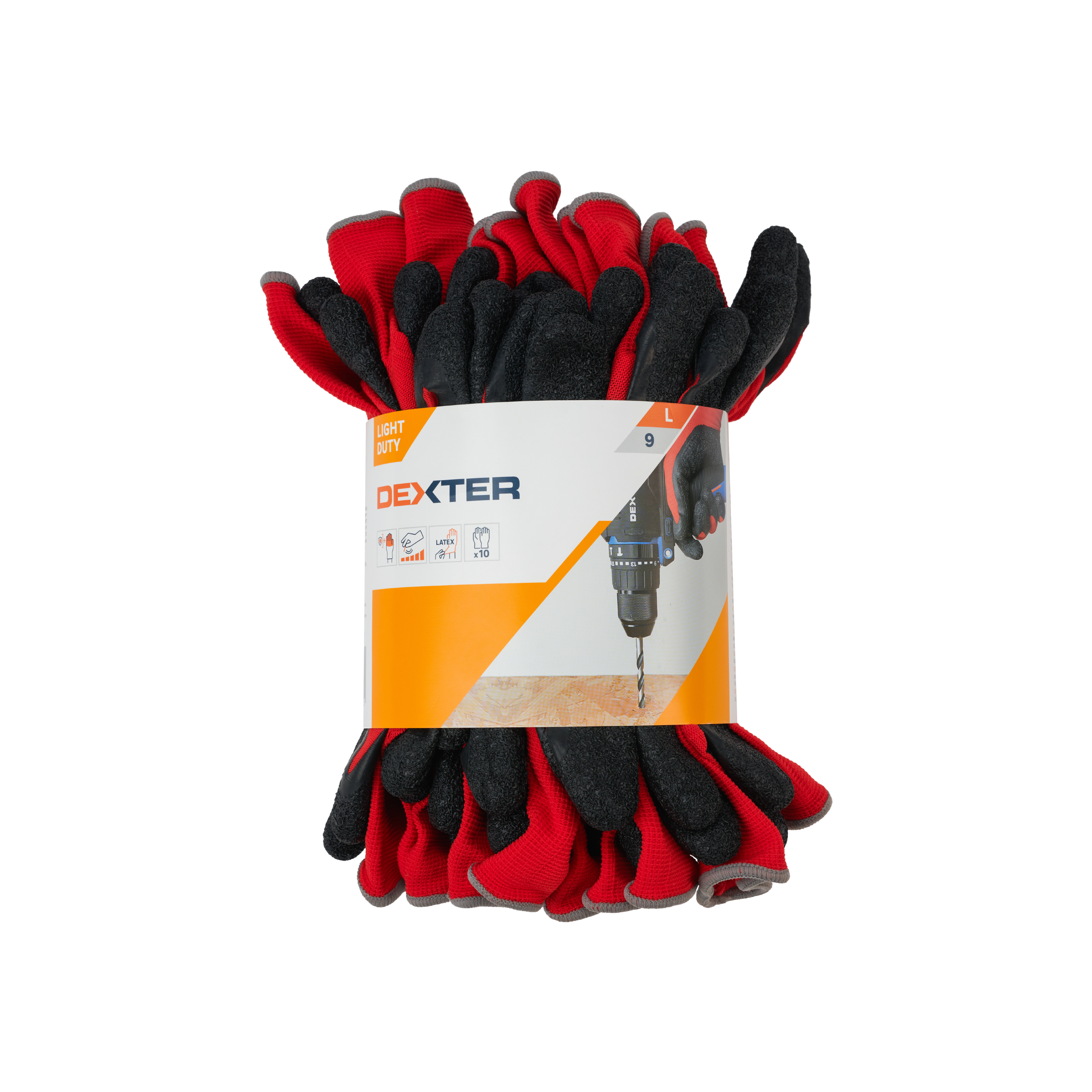 10 Luvas universais touchscreen de nylon e latex tamanho 9L Dexter - 7