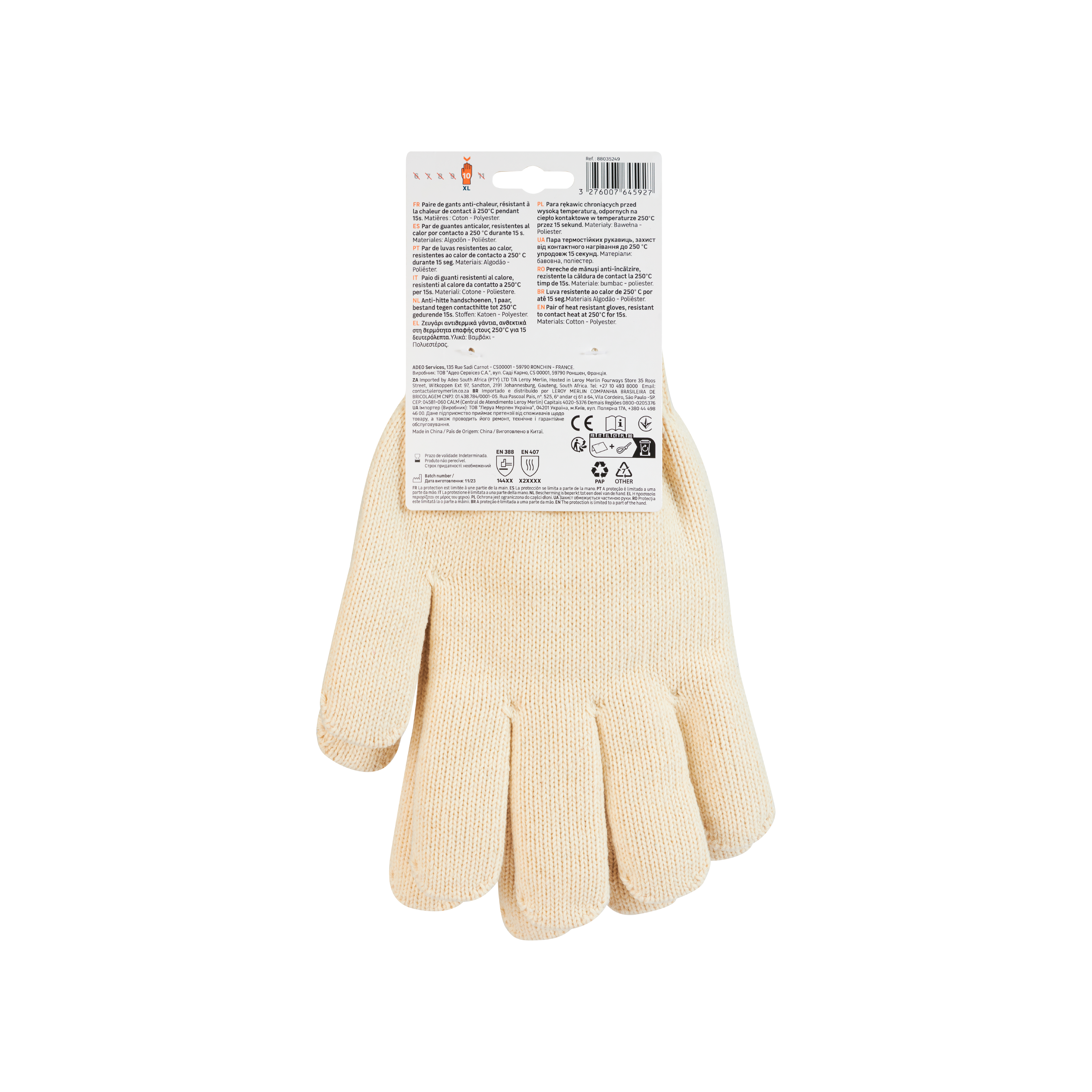 Luvas anti calor poliester e algodão tamanho 10XL Dexter - 5