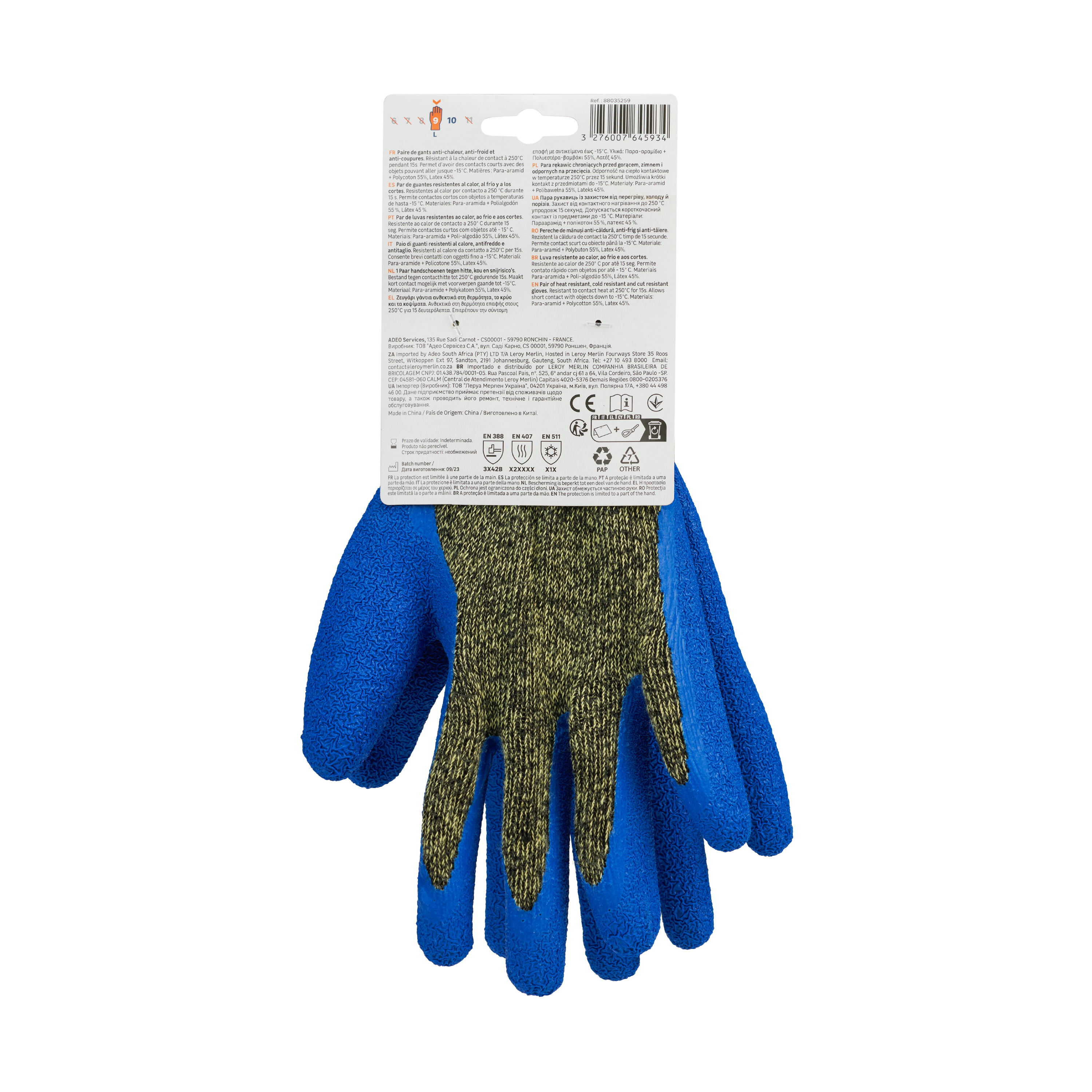 Luvas anti calor/frio e anti corte  tamanho 9L Dexter - 8