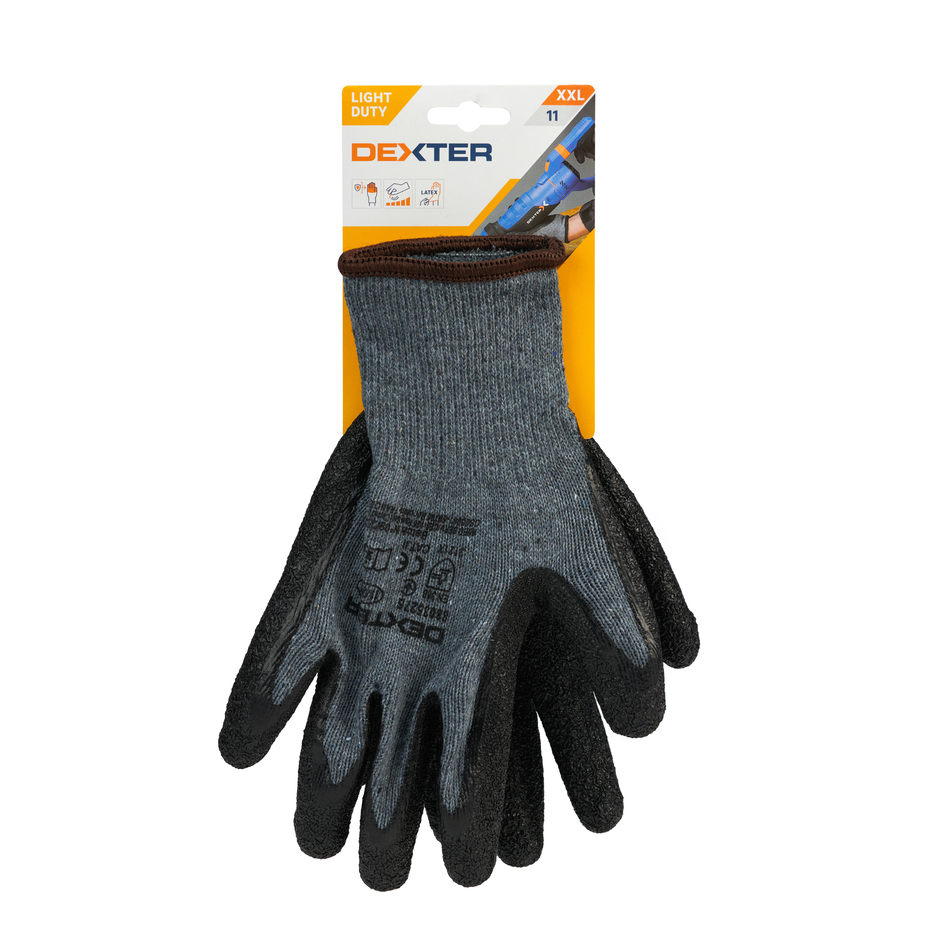 Luvas de algodão e latex tamanho 11XXL Dexter - 6