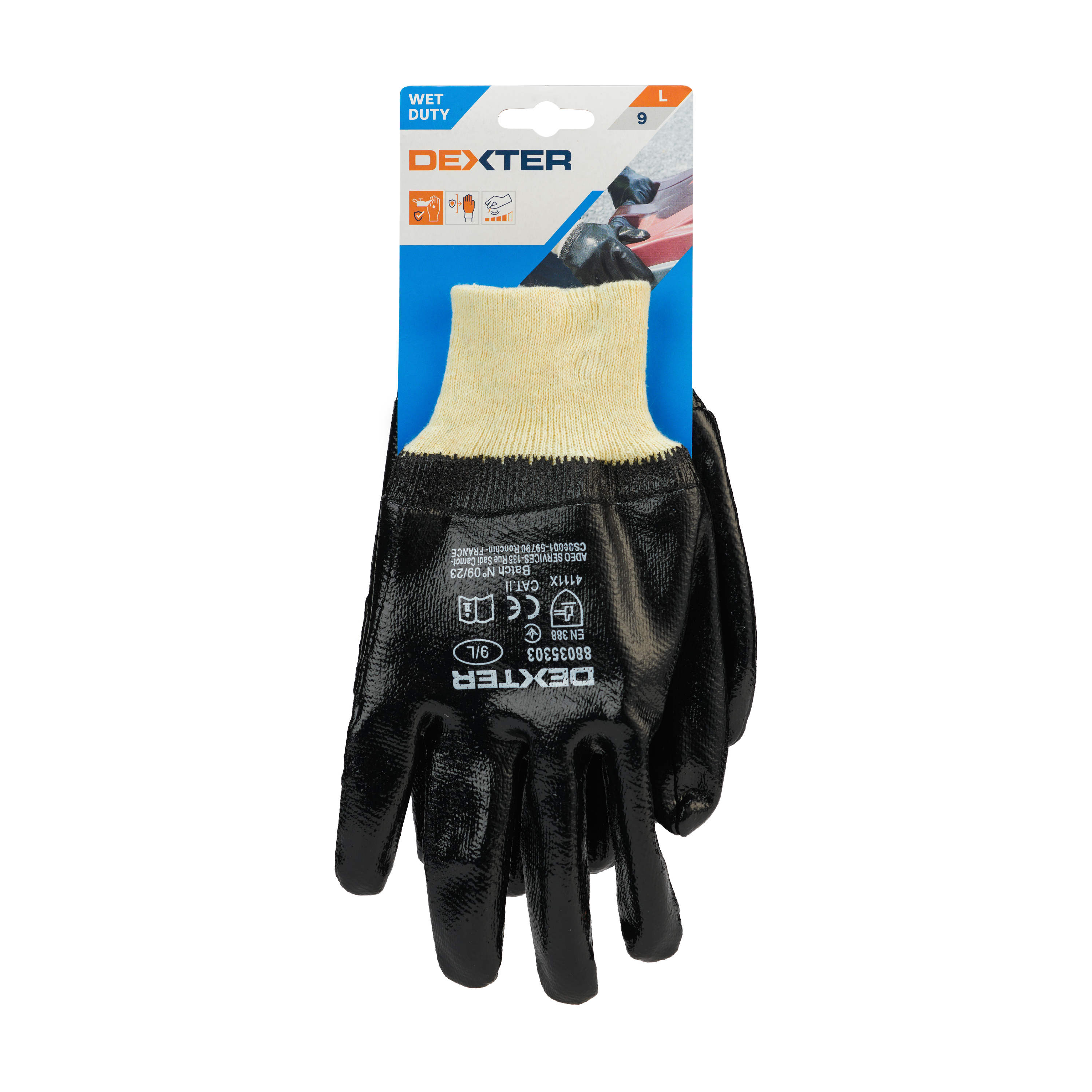 Guantes Mecánico Algodón / Nitrilo DEXTER - Talla 9 - 5