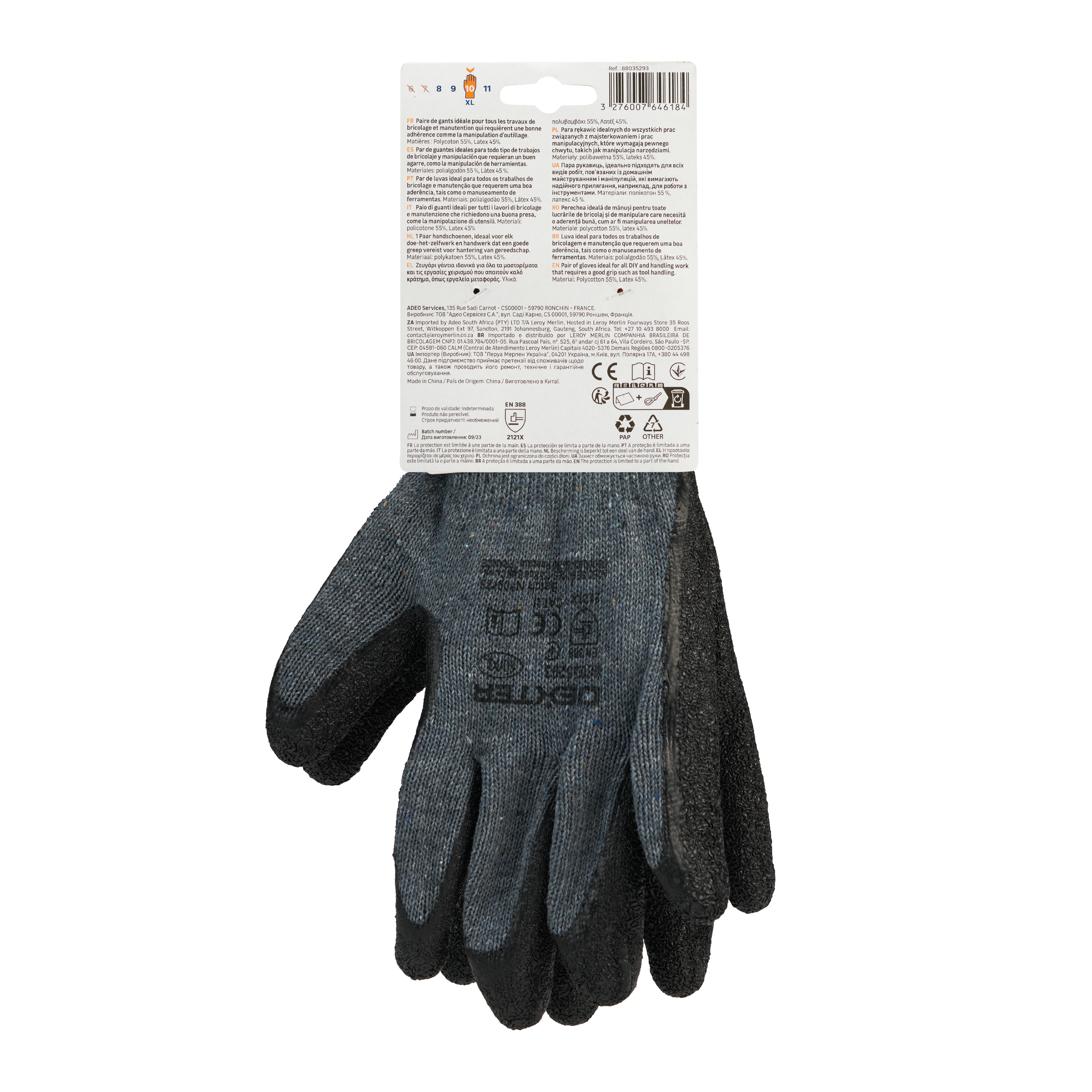 Guantes Trabajo DEXTER - Talla 10 - 6