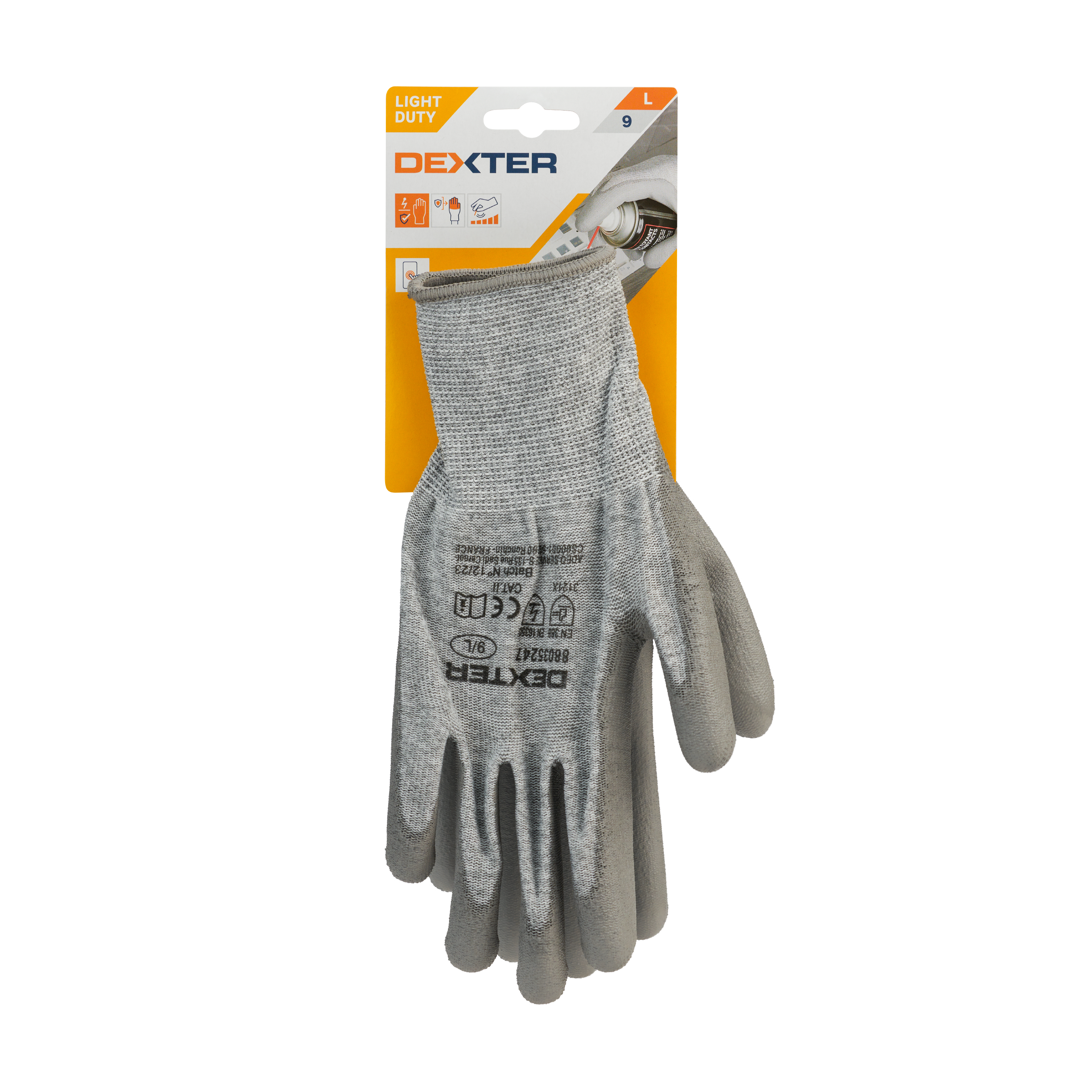 Luvas HPPE/PU anti corte  tamanho 9L Dexter - 5