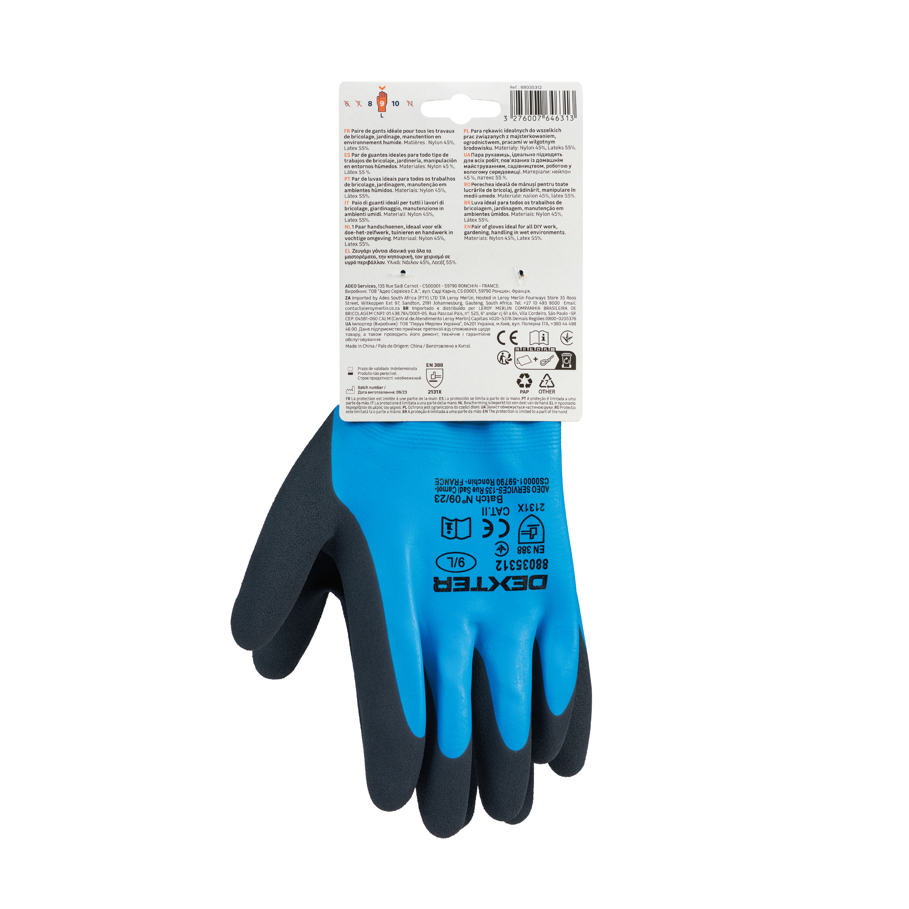 Guantes Látex Resistente Al Agua DEXTER - Talla 9 - 2