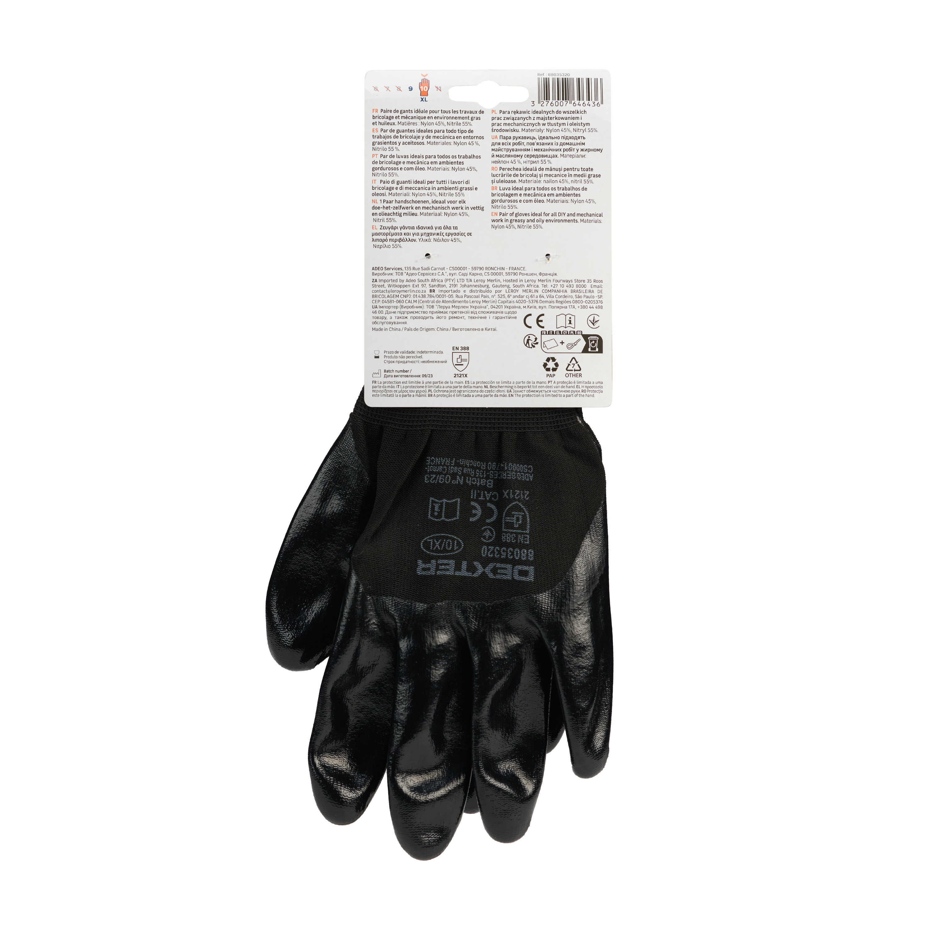 Guantes Mecánico Nylon / Nitrilo DEXTER - Talla 10 - 3