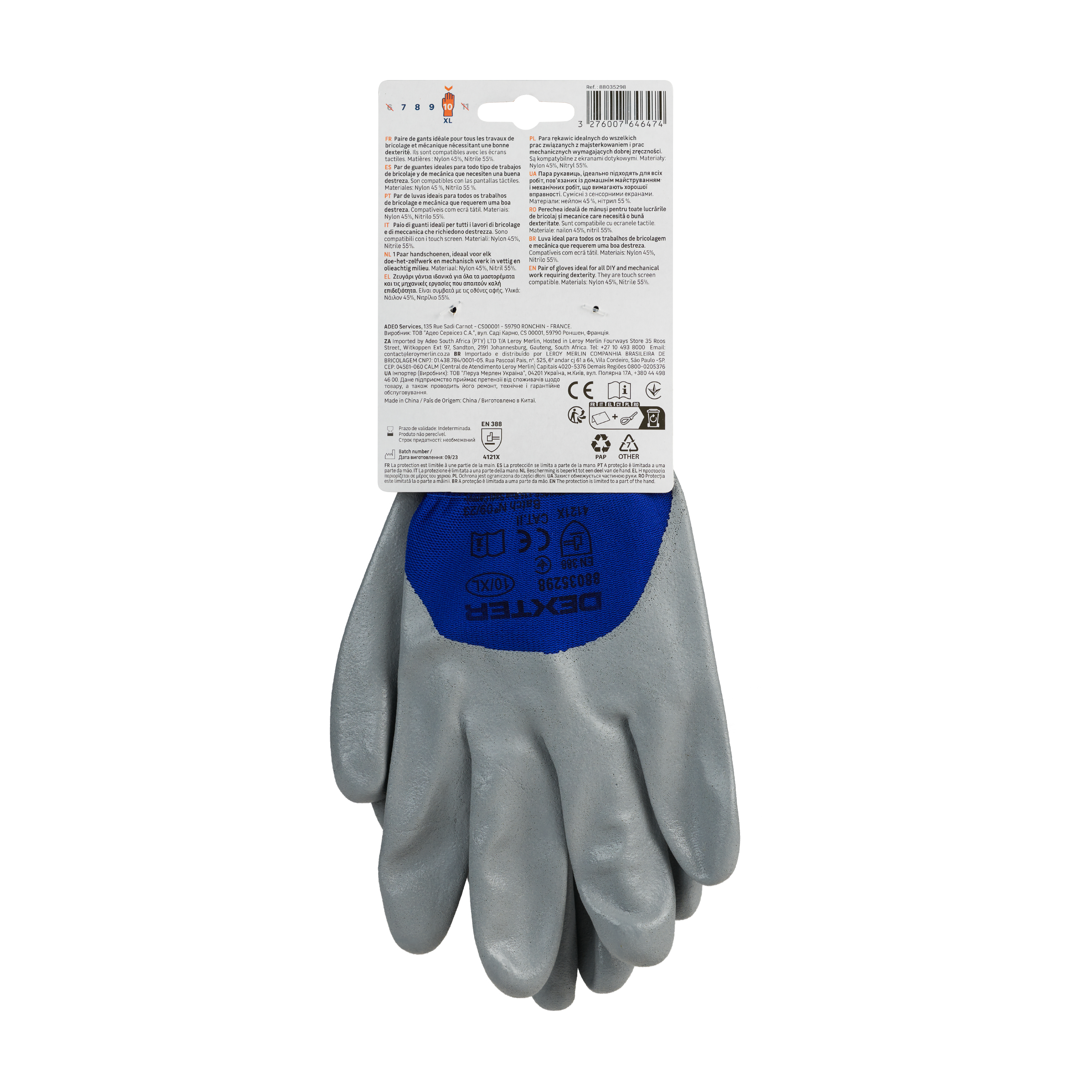 Guantes Pantalla Táctil DEXTER - Talla 10 - 5